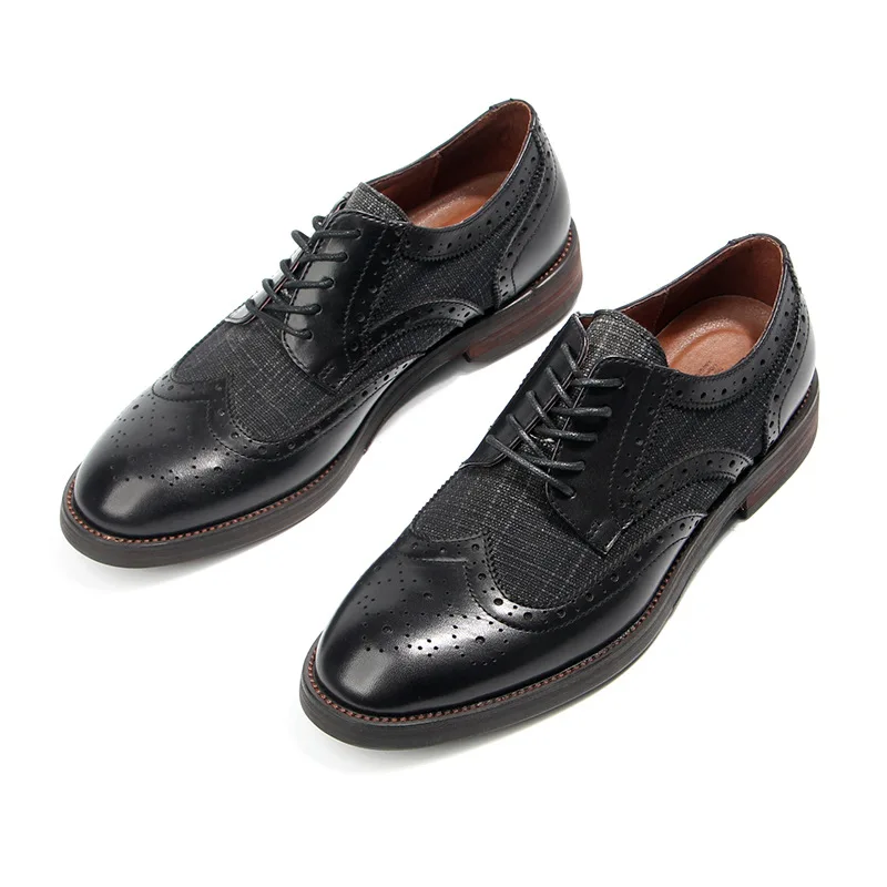 US 6 -10 Mature Men's British Carved Brogue Formal Dress Shoes Businessman Genuine Leather Lace Up Oxfords