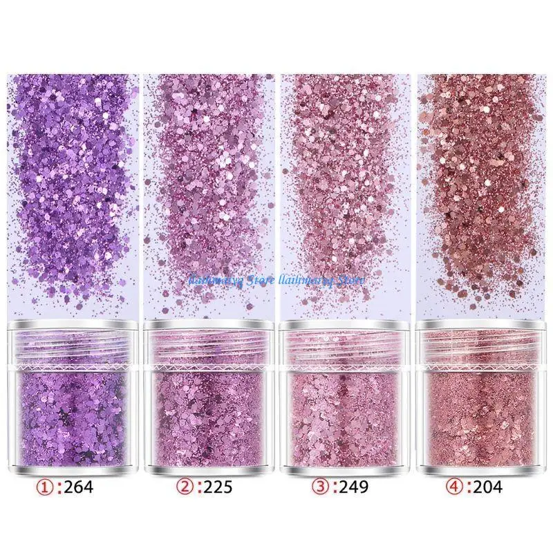 573B 4 Bottles UV Crystal Epoxy Resin Filler Pigment Art Sequins Resin Shinning Filling Flash Glitter Powder Decorations