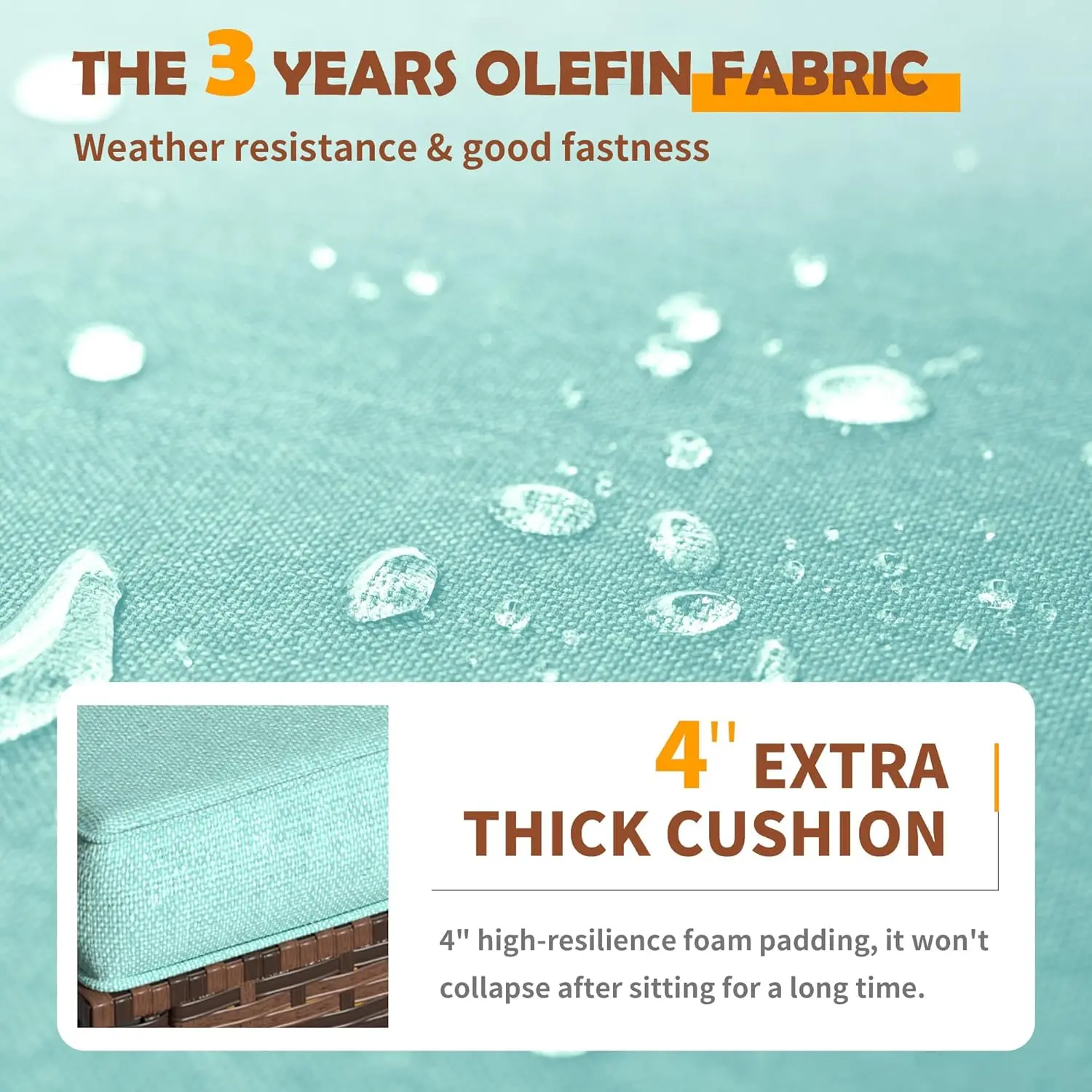 Furniture Set with  Fire Pit Table, Outdoor Sectional  Sets, All-Weather Wicker Rattan Sofa Ottoman with  for Garden Backyard