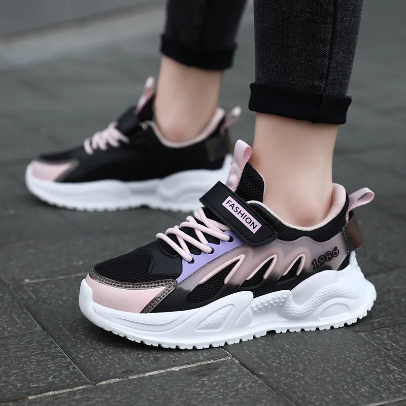 Mesh Breathable Girls Sports Running Shoes Baby Kids Sneakers 2023 Spring  New Leisure Trainers Children Casual Walking Shoes