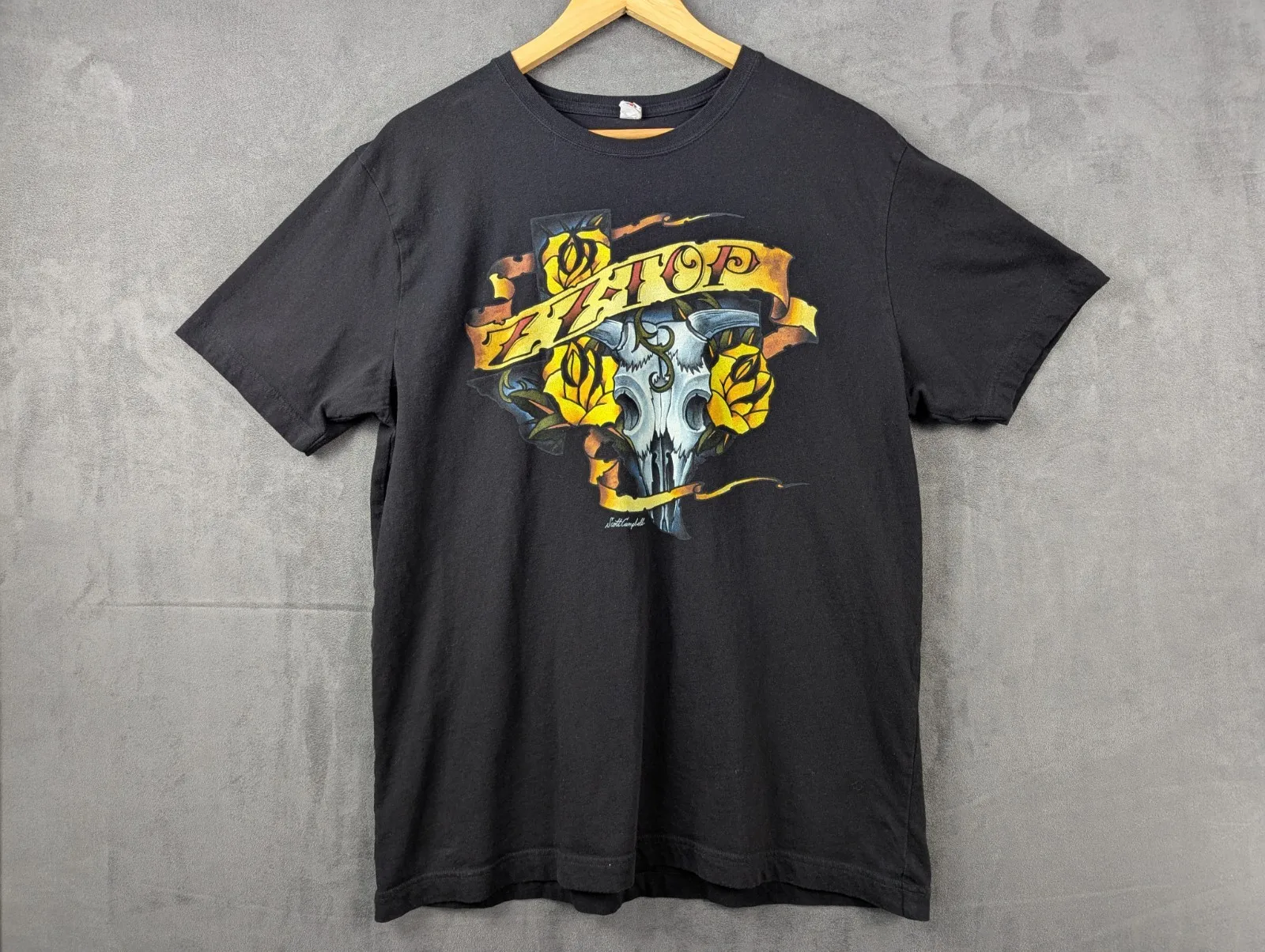 Camiseta ZZ Little Ol Band Texas para hombre XL algodón negro camiseta Blues Rock guitarra