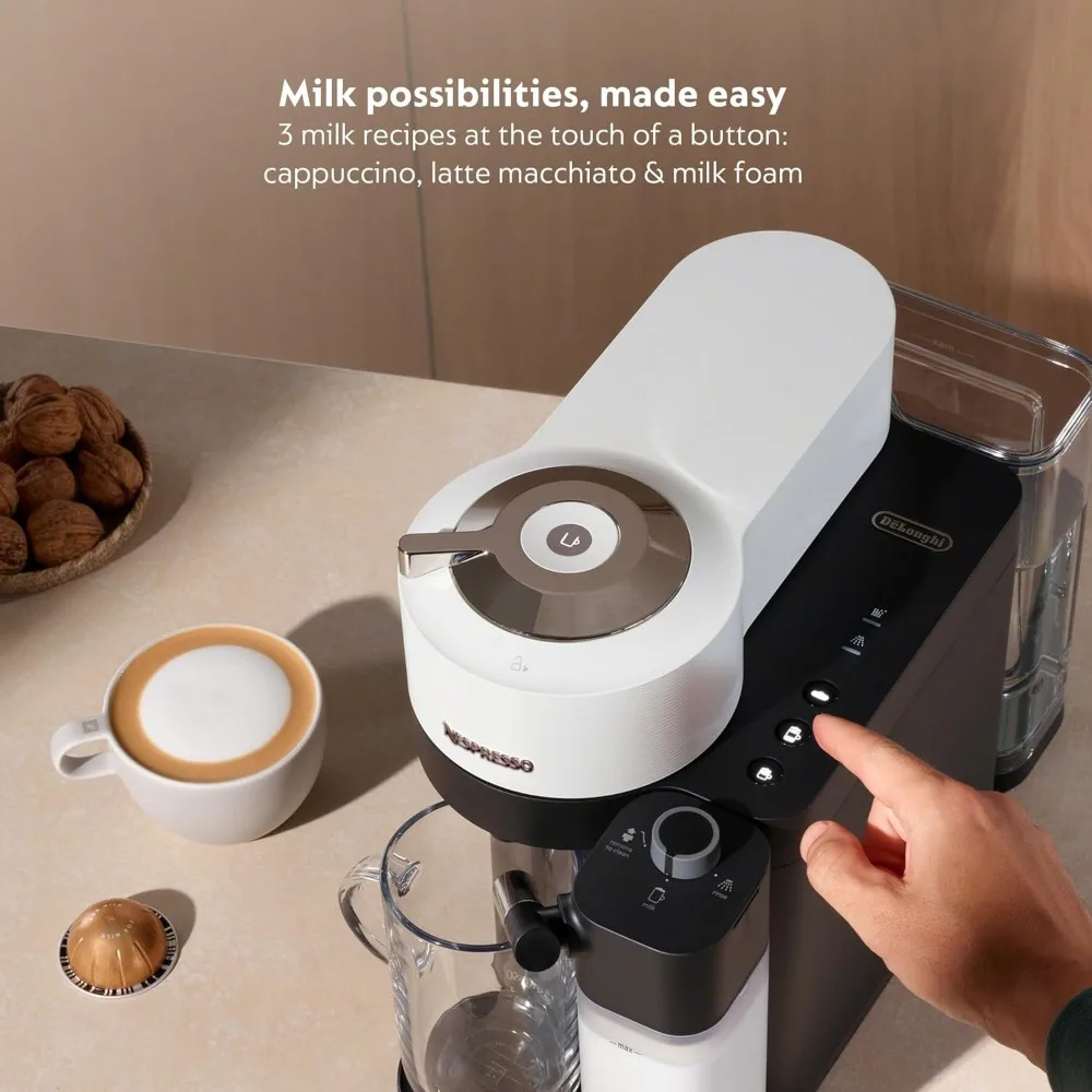 Coffee Machine, Portable Poffee Paker ,Automatic Close,One-button Operation, Espresso Machine,White