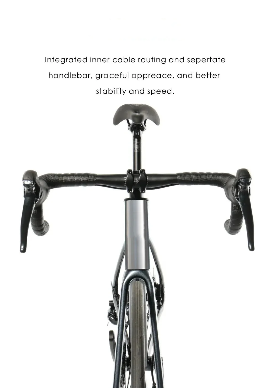 Titanium Alloy Gravel Bicycle Frame with Internal Cable Routing, R22 Road Bike Frame, 700 * 28C Tire