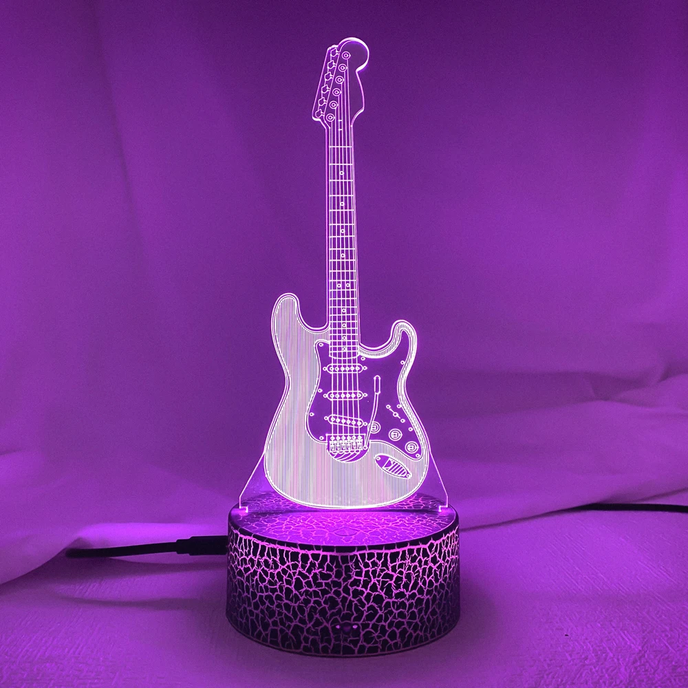 Acrylic Table Lamp Touch Remote Control 3D Bass Guitar Violin Home Room Decor Led Lights Lamp Creative Night Lights Holiday Gift