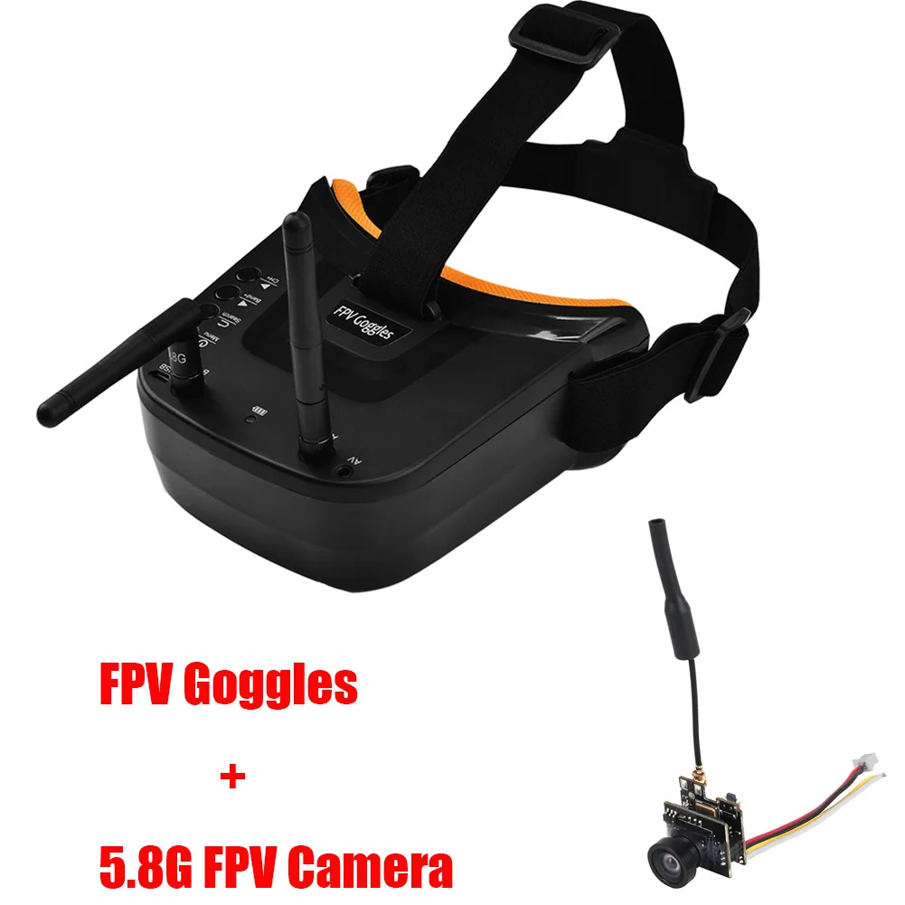 5.8G 40CH Antena Ganda Kacamata FPV Monitor Video Kacamata Headset HD dengan Pemancar 5.8G 25MW Kamera Fpv Osd untuk Drone Balap