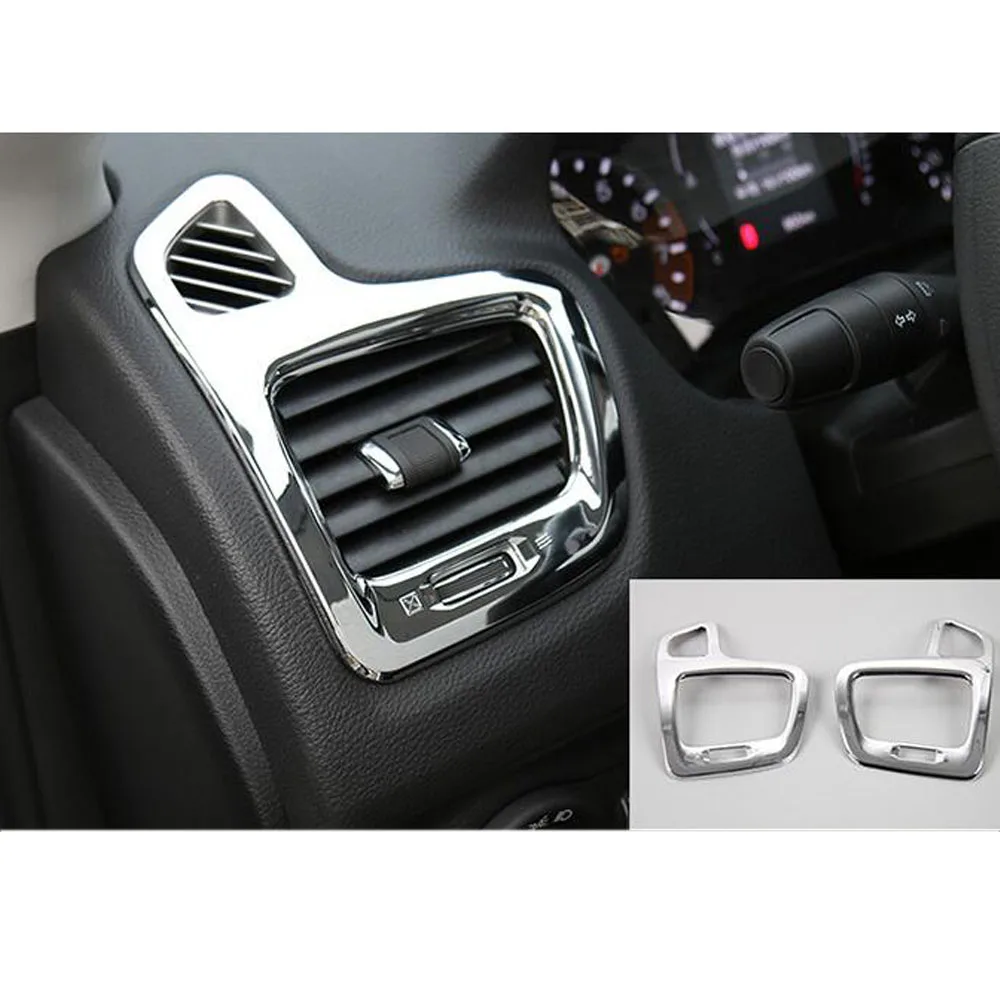 Car Styling Cover Detector Trim Front Side Upper Air Conditioning Outlet Vent For Jeep Compass 2017 2018 2019 2020 2021 2022