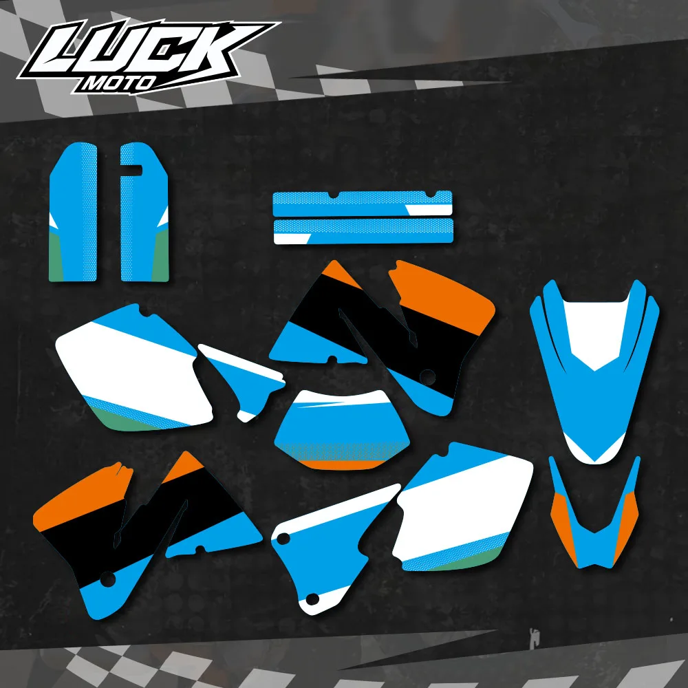 

LUCKMOTO NEW TEAM GRAPHICS BACKGROUNDS DECALS STICKERS FIT FOR KTM MXC 200 300 EXC 250 300 350 400 520 2001 2002