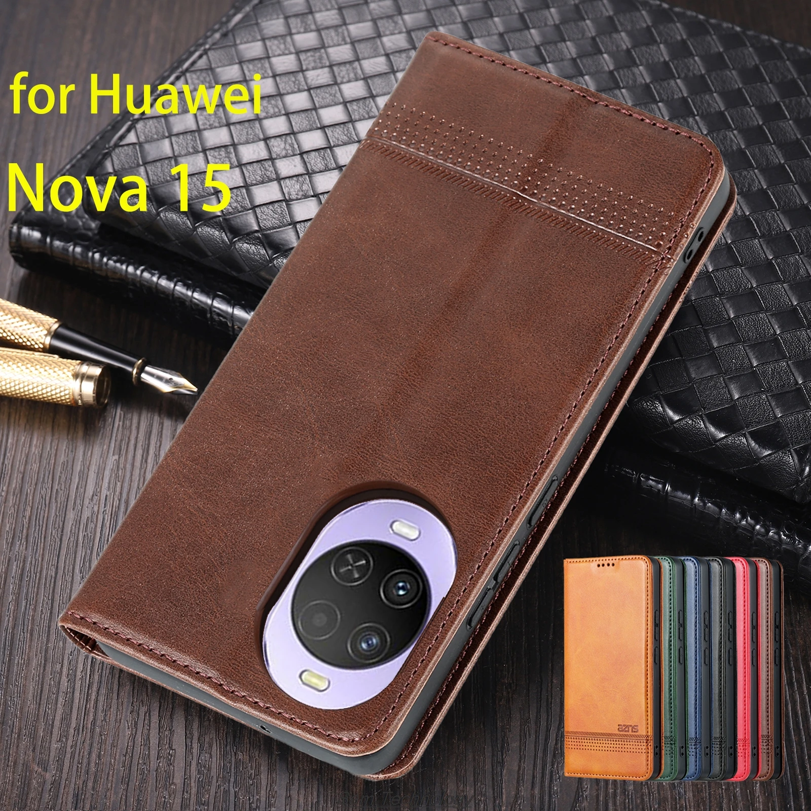 

Deluxe Magnetic Adsorption Leather Fitted Case for Huawei Nova 15 / Nova15 Flip Cover Protective Case Capa Fundas Coque