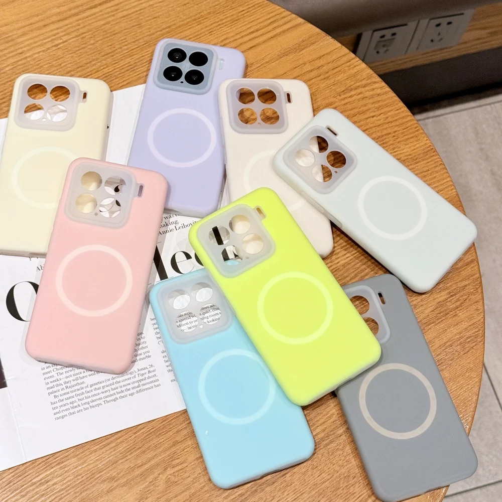 Jelly Matte For Magsafe Cases For Xiaomi 15 14 Pro 14Pro 15Pro Camera Protection Magnetic Wireless Charge Candy Bumper Cover