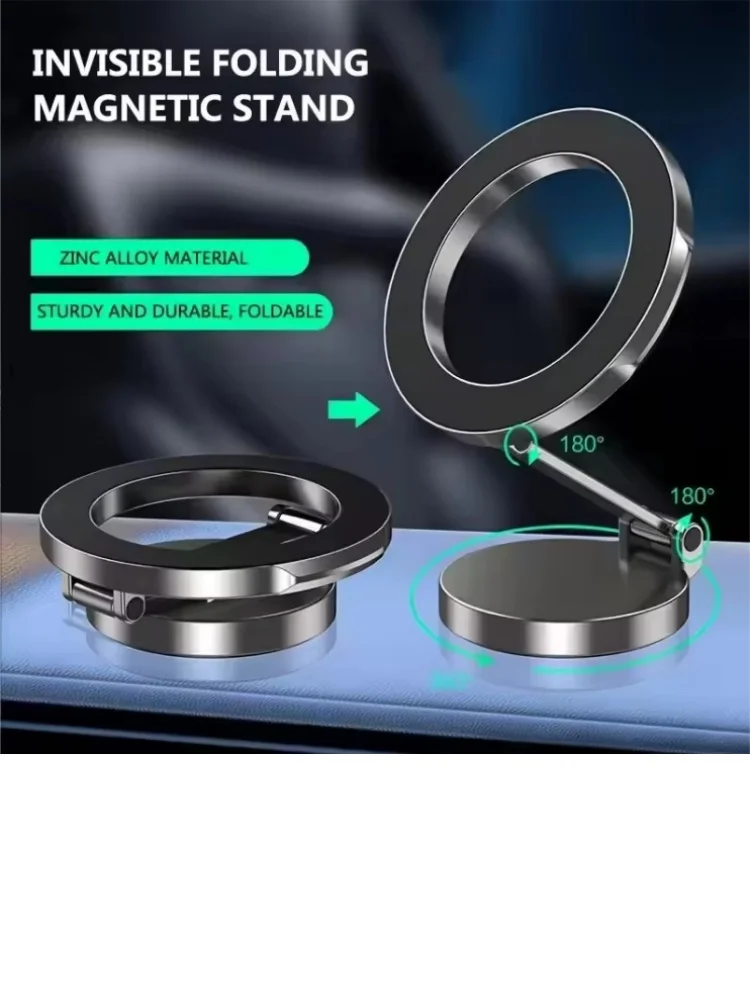 Support de téléphone magnétique pour voiture, Rotation à 360 degrés, pliable, ventouse, Navigation de voiture, pour iPhone Samsung