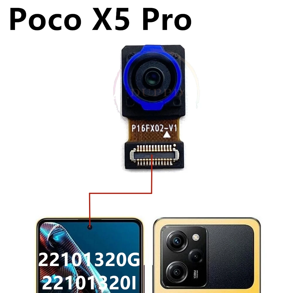 Original Rear Front Camera For Xiaomi Mi Poco X5 Pro X5Pro Backside Facing Frontal Selfie Back Camera Module Replacement Parts