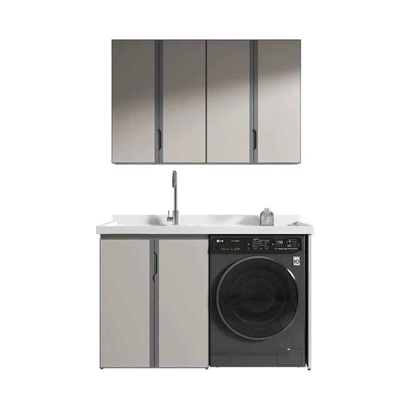 

Космическая алюминиевая стиральная машина для балкона, барабан, встроенная комбинация раковины, значительная другая со стиральной доской, раковиной для стирки