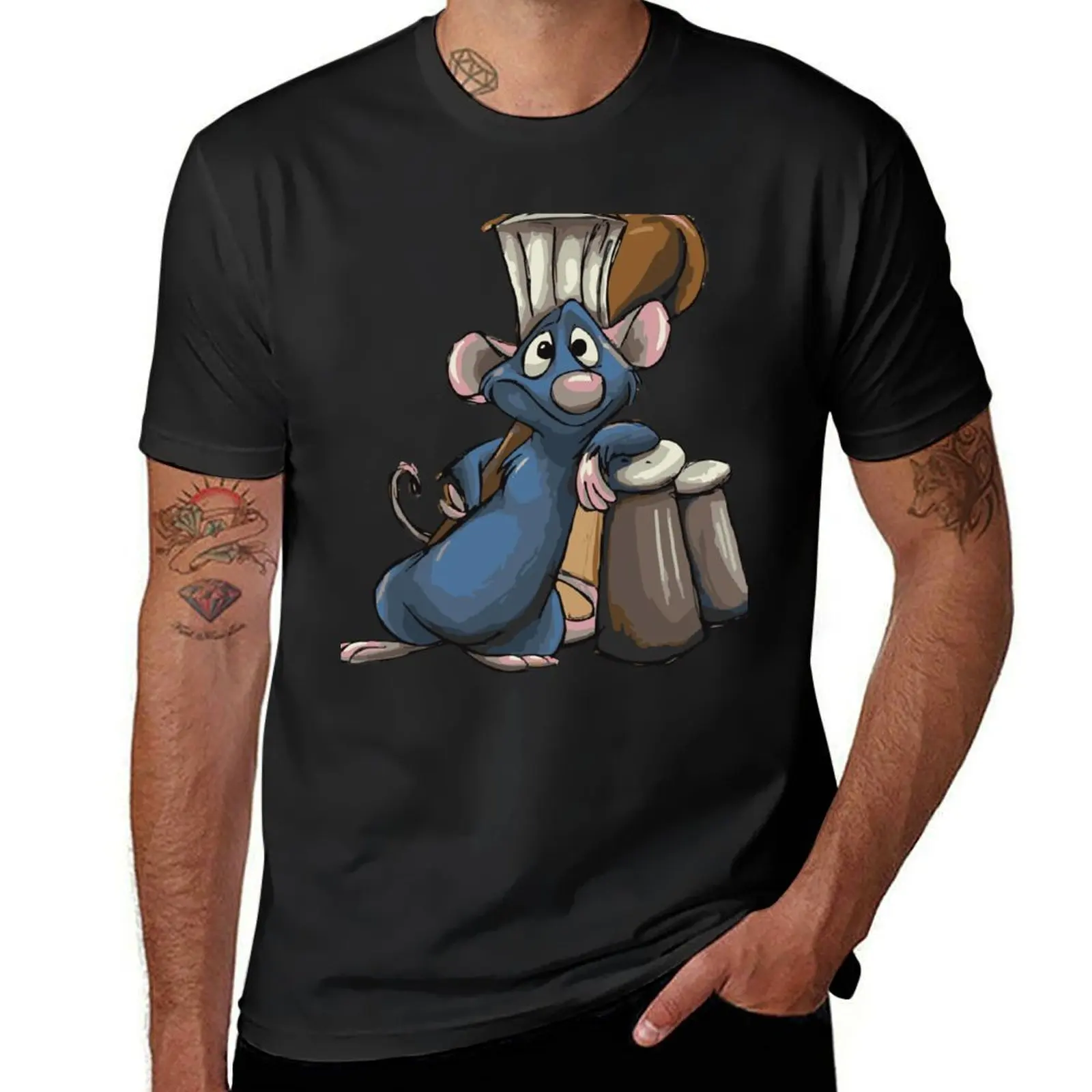 Remy- Ratatouille T-Shirt T-Shirt summer clothes Short sleeve tee customizeds mens t shirt