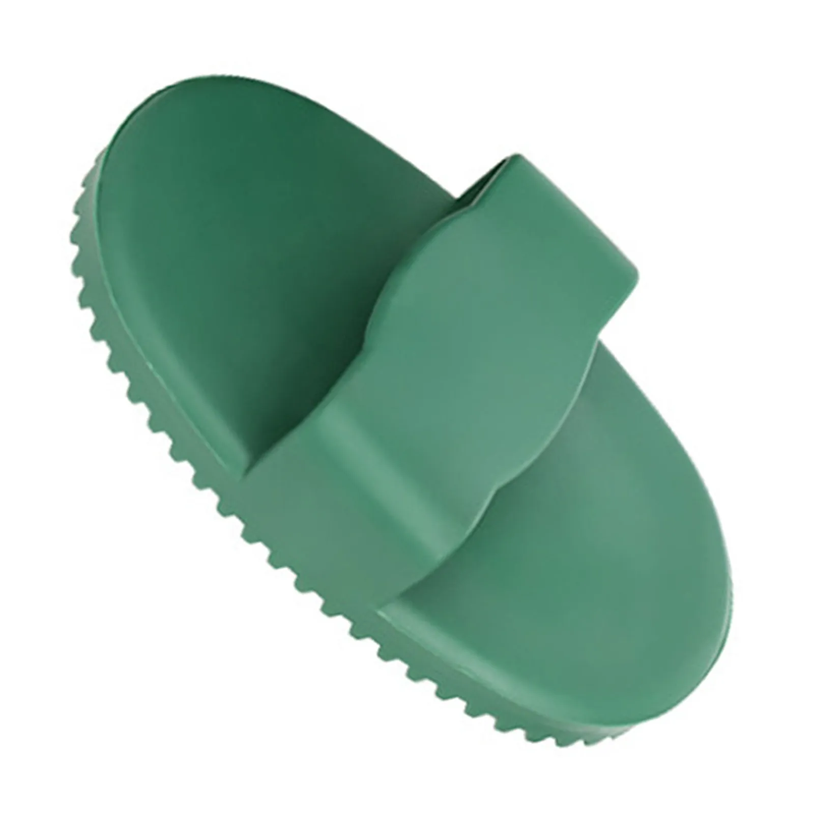 Rubber Horse Curry Brush Ergonomic Handle Grooming Comb Horse Bath Shampoo Massage Pet Deshedding Tool Mud Removal