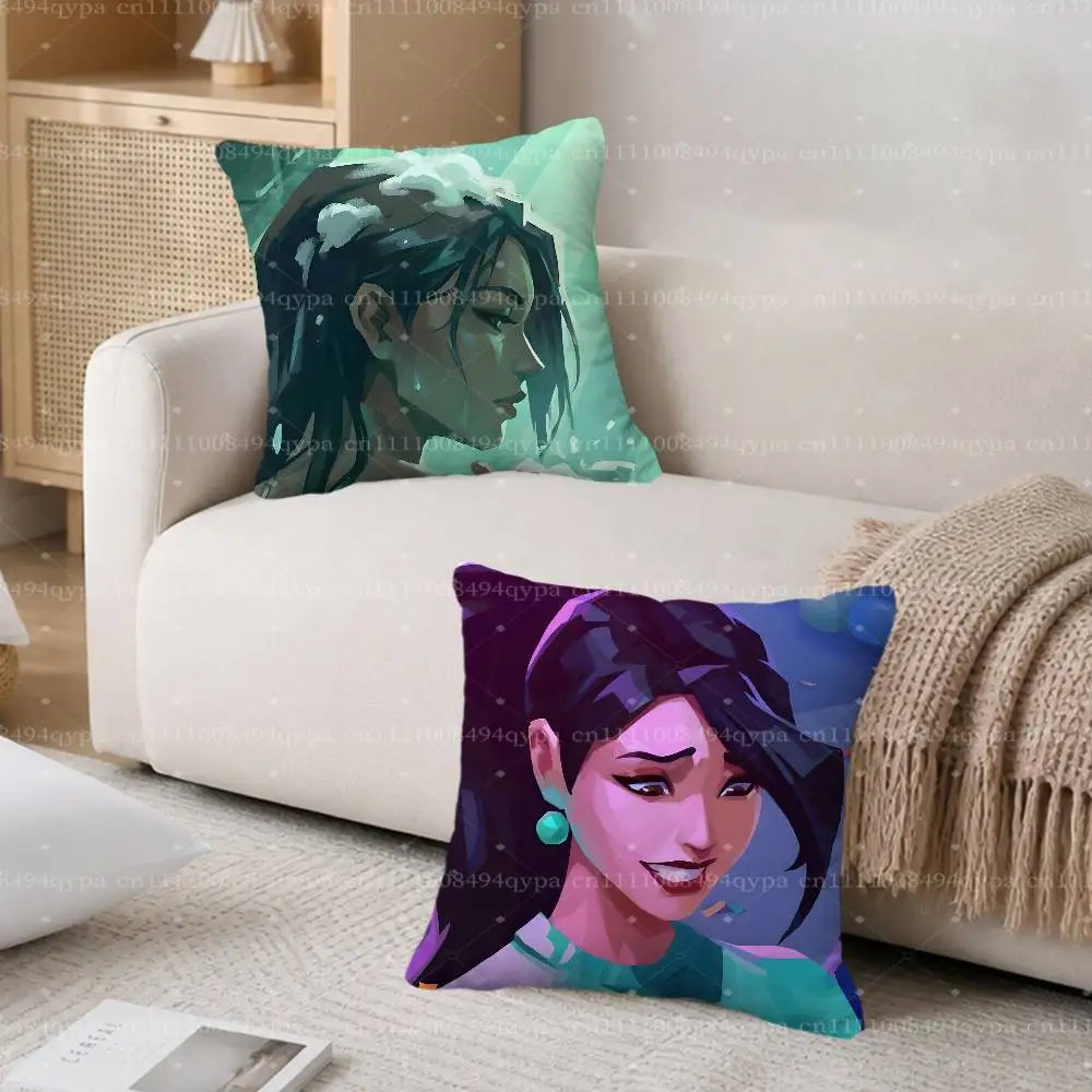 Sage V-Valorant Throw Pillow Case Pillowcase Cover Living Room Couch Cushion Case Home Decor