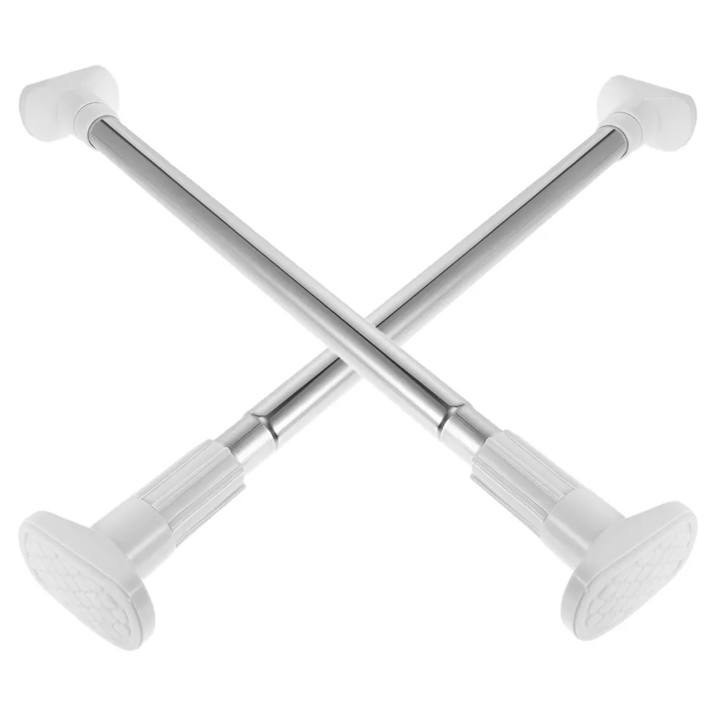 

Комплект из 2 телескопических штанг для одежды из нержавеющей стали, регулируемая гардеробная штанга без сверления, сверхпрочная, для подвешивания одежды