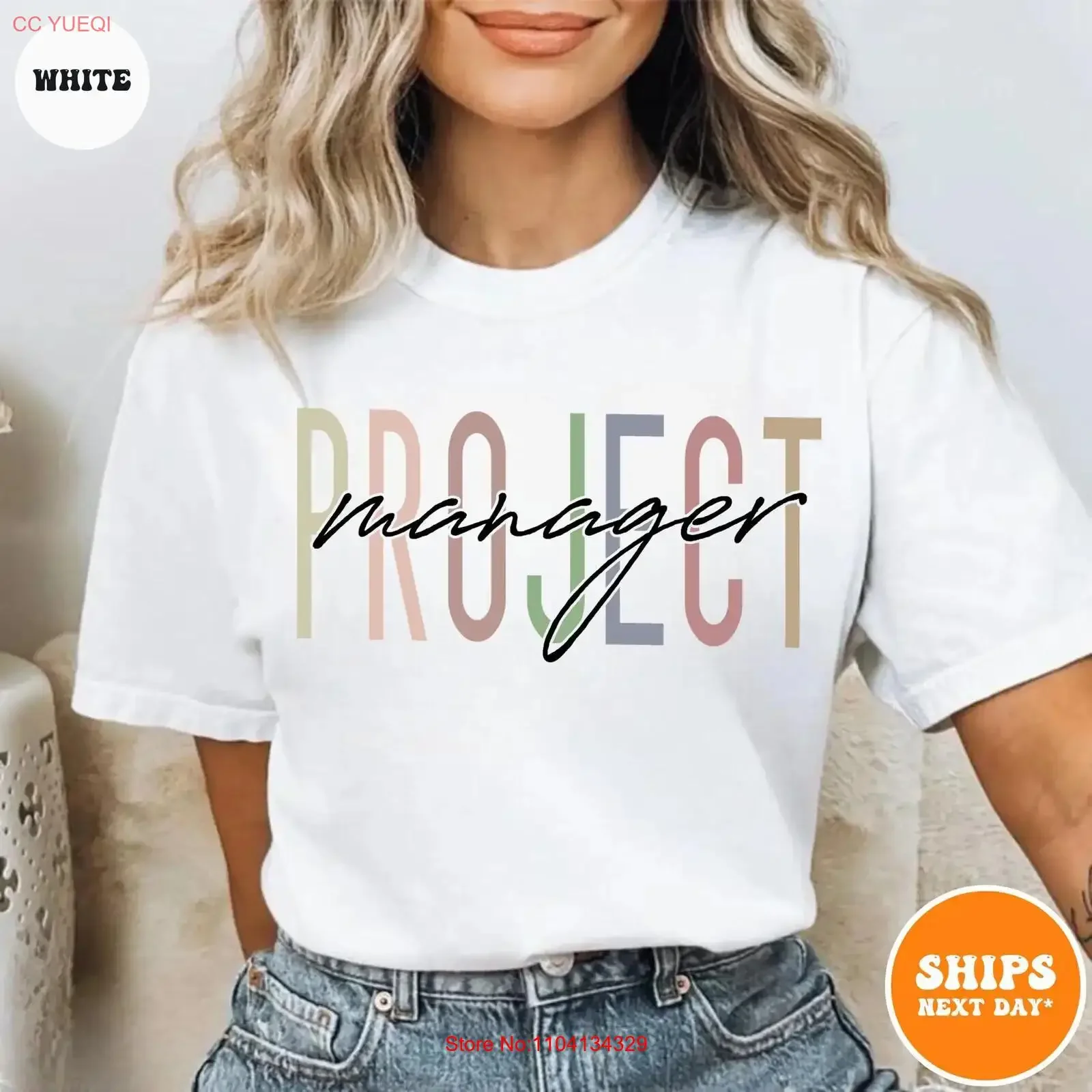 Project Manager T shirt Supervisor Development Management Engineer Construction vintage Washed homme Comfortable Casual