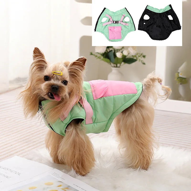 

New Autumn and Winter Pet Dog Clothing: Anti-wandering, Thickened and Warm Corset and Back Style