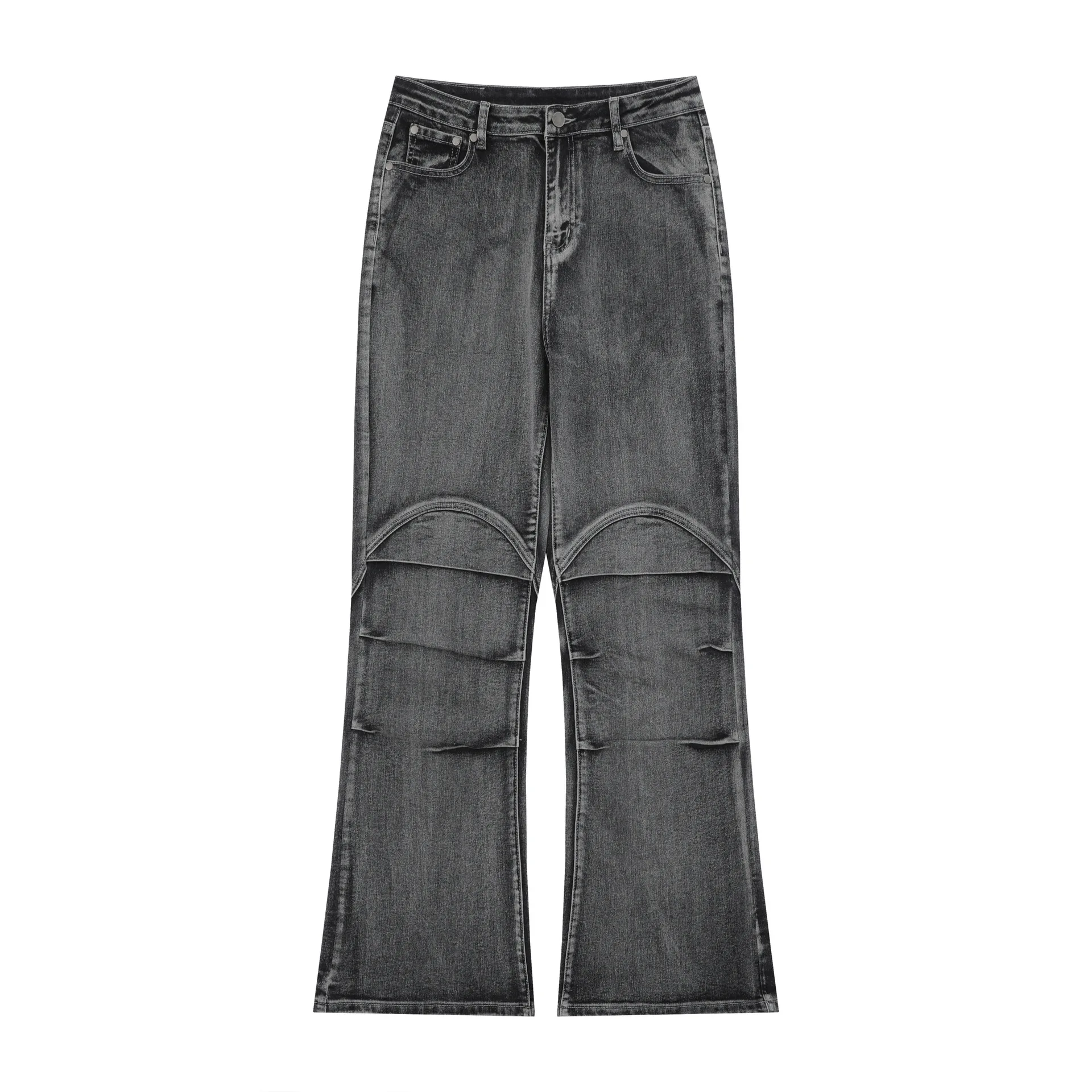 OR FL Women's Wasteland Wind Wash And Age Splicing Cotton Jeans Neutral Fold Design Sense Tapered long Pants Y2k