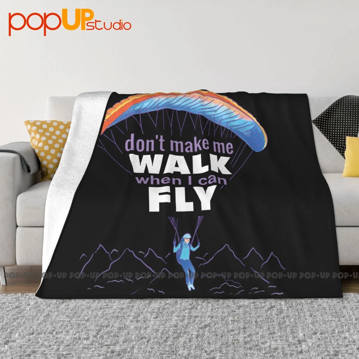 Paragliding Dont Make Me Walk When Can Fly Blanket Home For Bed Coral Fleece Sofa Dedicated For Sofa Bedroom