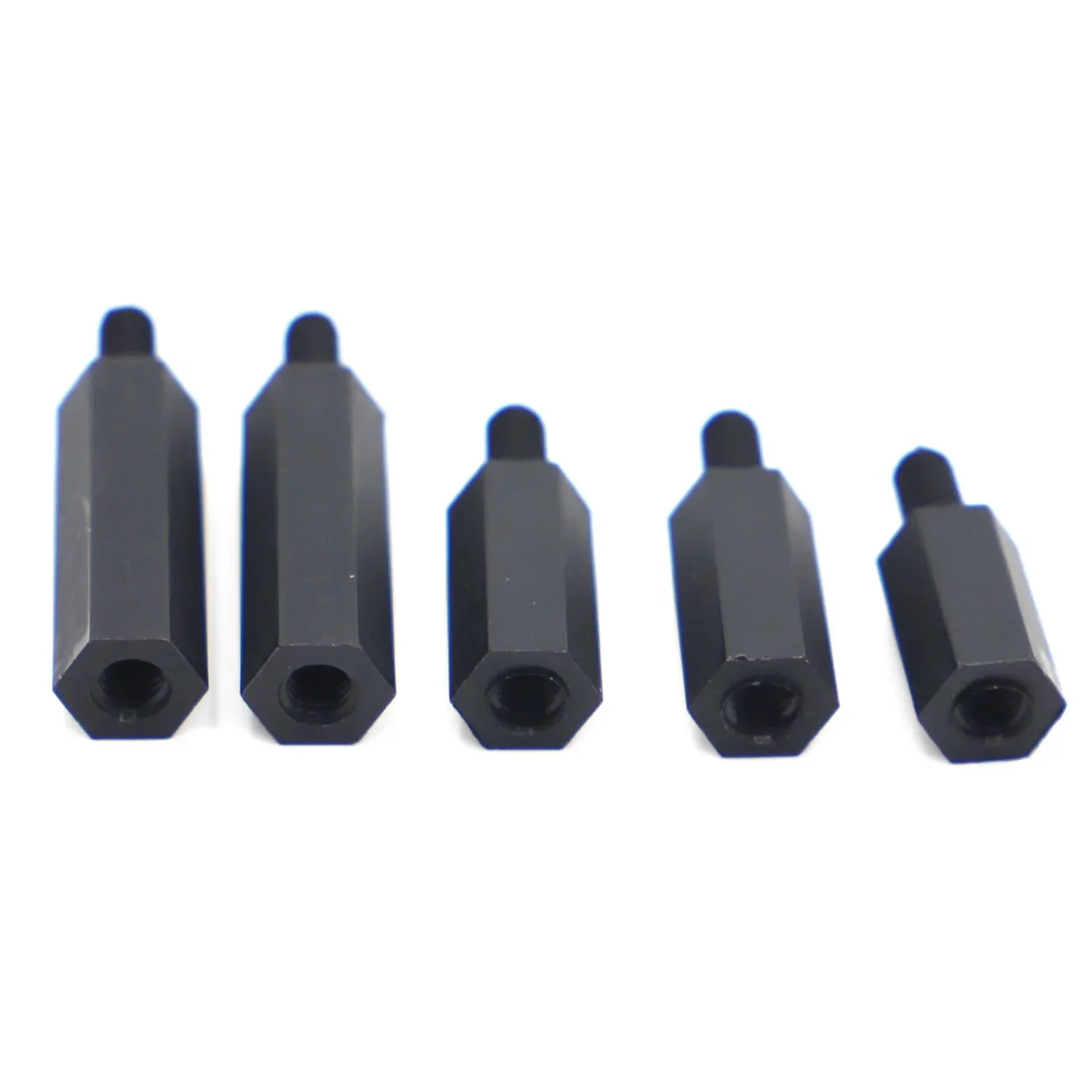 20/50pcs M2 M2.5 M3 M4*L+6mm Male to Female Black Nylon Standoffs Hex Spacer Standoff Pillar Plastic Spacing Screw