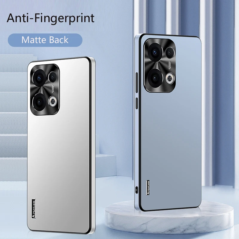 

Phone Case for OPPO Reno 14 13 Pro Frosted Magnetic Metal Material Protective Ultra-thin Cover for OPPO Reno8 Pro 5G Back Cover