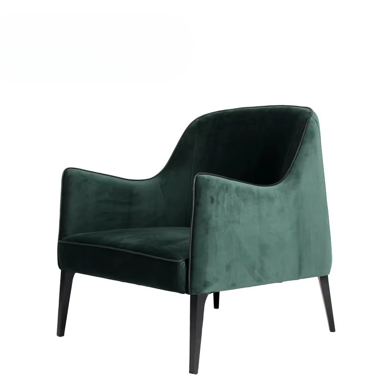 Modern plush lounge chair solid wood legs living room chair indoor outdoor bedroom use