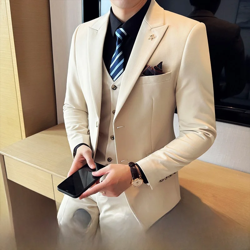 

Мужская повседневная куртка на весну-осень, молодежная, не требующая глажки, на одной пуговице, модный топ с длинным рукавом, приталенный крой