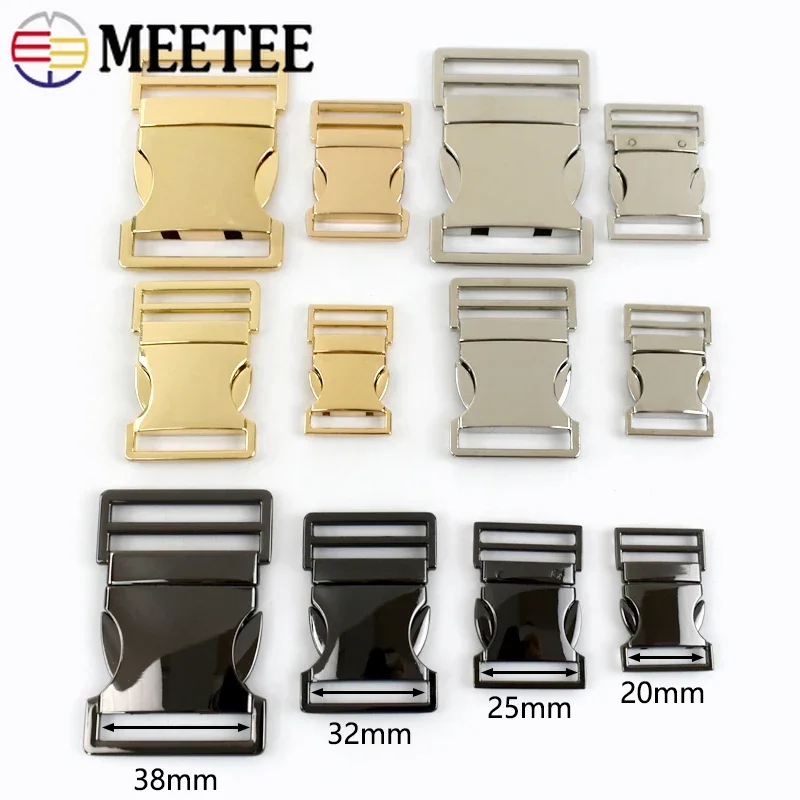 2/5Pcs 20/25/32/38mm Metal Release Buckle Backpack Strap Side Clip Clasp Dog Collar Adjust Buckles