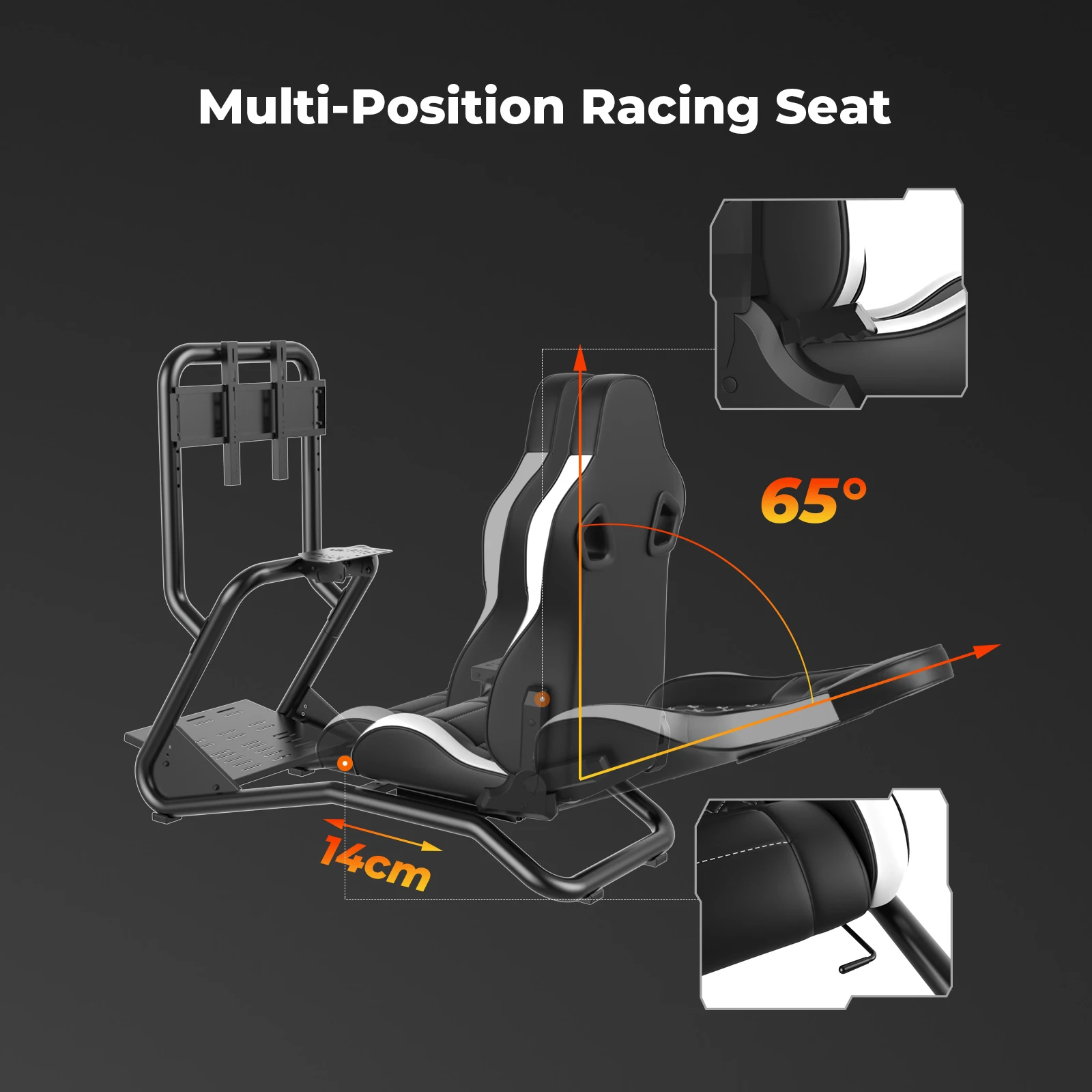 G29 Metal Racing Simulator Cockpit with Adjustable Race Seat for Car Racing Games