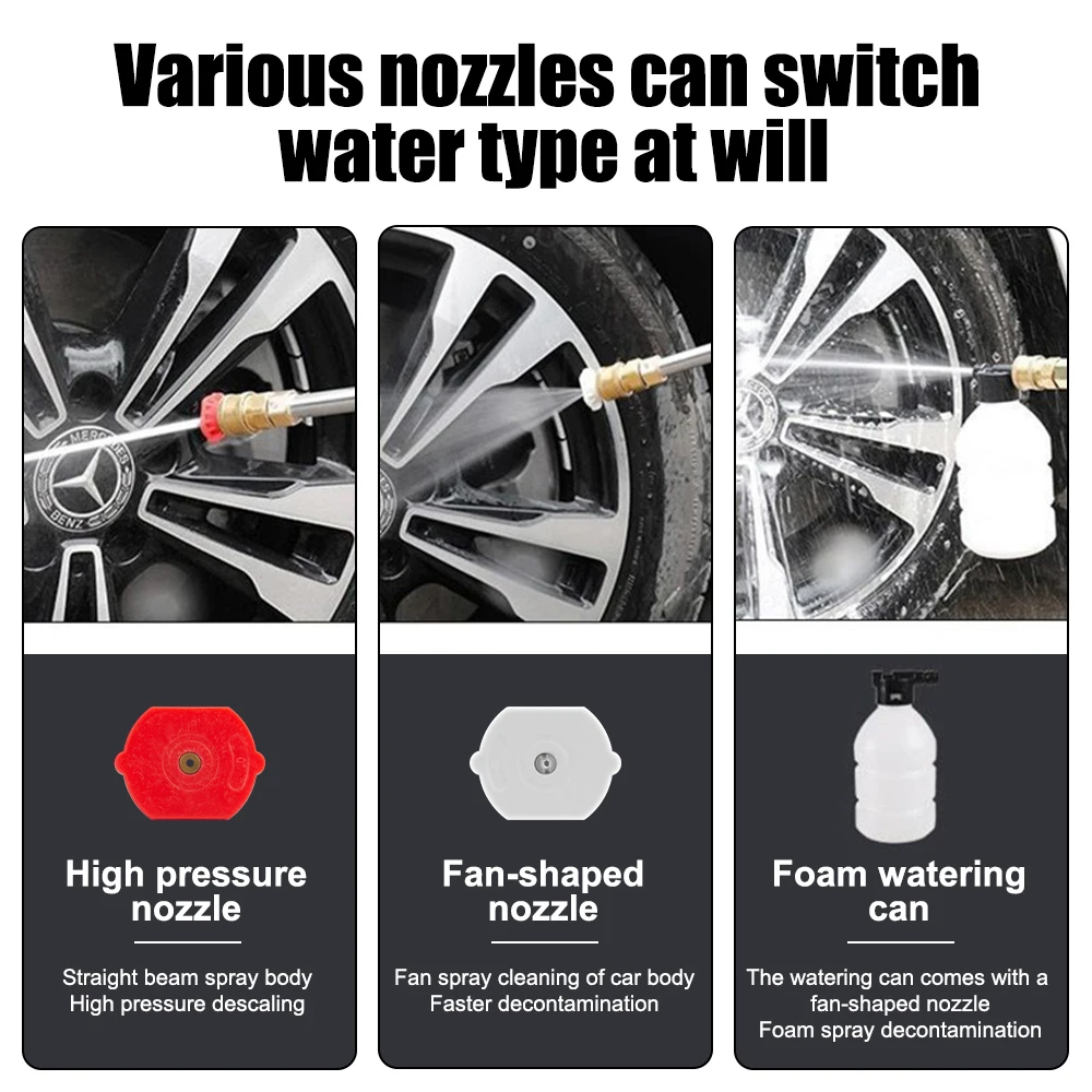 Mesin Cuci Mobil Tekanan Tinggi Nirkabel 20000mAh 60Bar dengan Pistol Air dan Baterai Li-ion, Self Priming, Mampu Mencuci Berulang