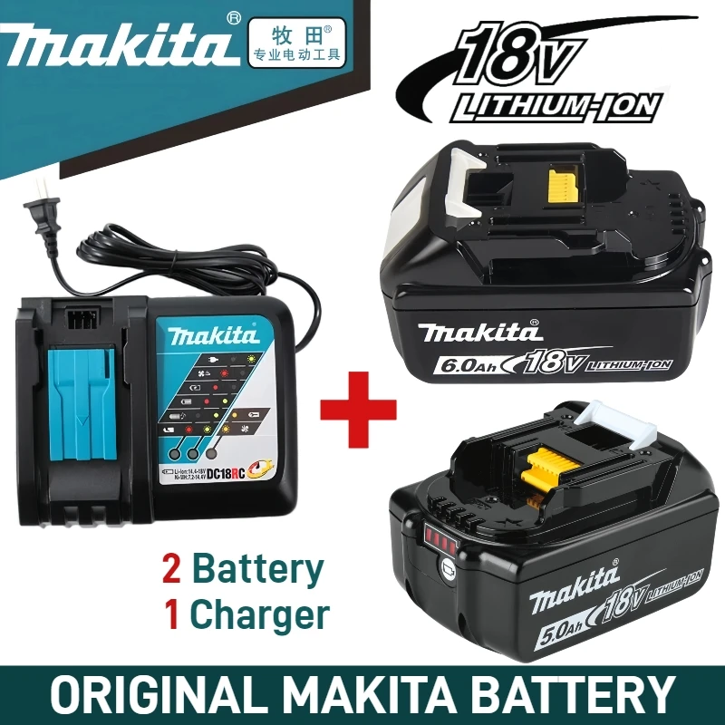 

100% Original Makita 6.0Ah/3.0Ah/5.0Ah for Makita 18V Battery BL1860B BL1850B BL1830B BL1840B BL1860 Replacement Lithium Battery