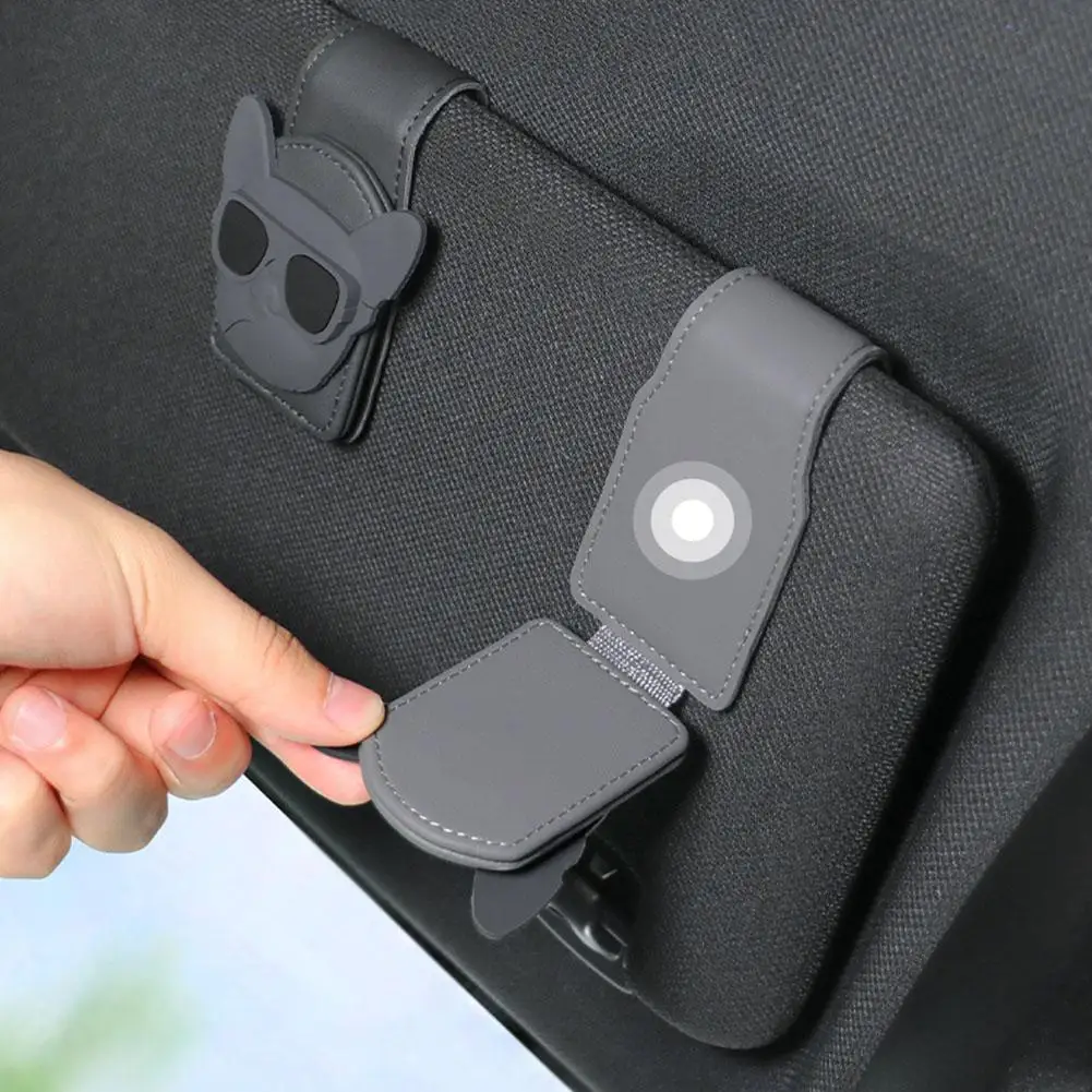 

Car Cute Cartoon Panda Glasses Clip Car Visor Storage Card Creative Sunglasses Clip Artifact Ticket Puppy Multifunctional J7O9