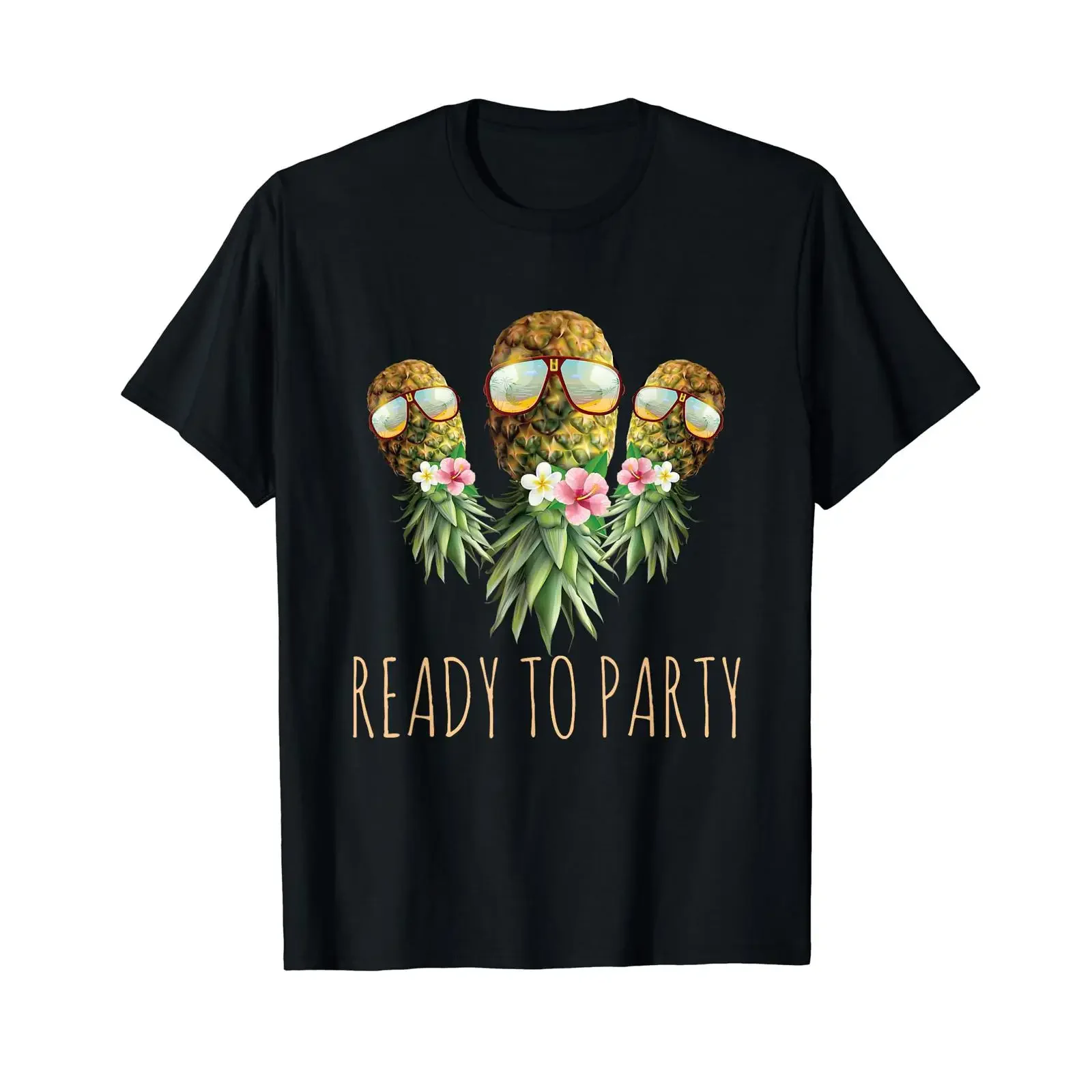Ready To Party Swinger Upside Down Pineapple Sunglasses T Shirt vintage Washed Slightly Casual streetwear Versatile Soft