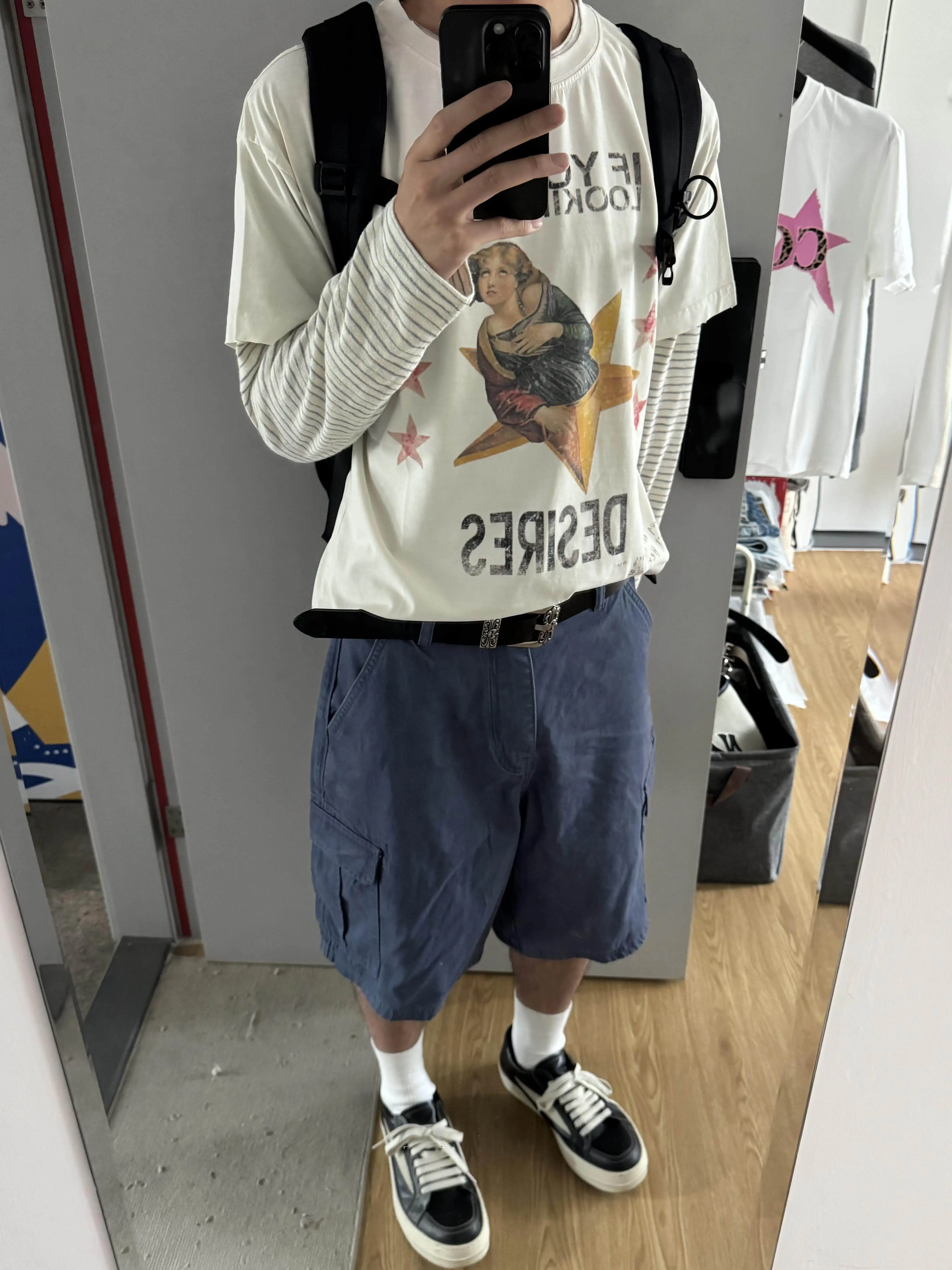 Cleanfit American High Street Vintage Workwear Short Pants Five-Point Casual Loose Men's Jeans Blue Versatile Summer Trousers