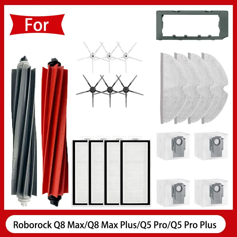 

For Roborock Q8 Max Q8 Max+ Q5 Pro Q5 Pro Plus Replacement Parts Accessories Main Side Brush Hepa Filter Mop Dust Bag