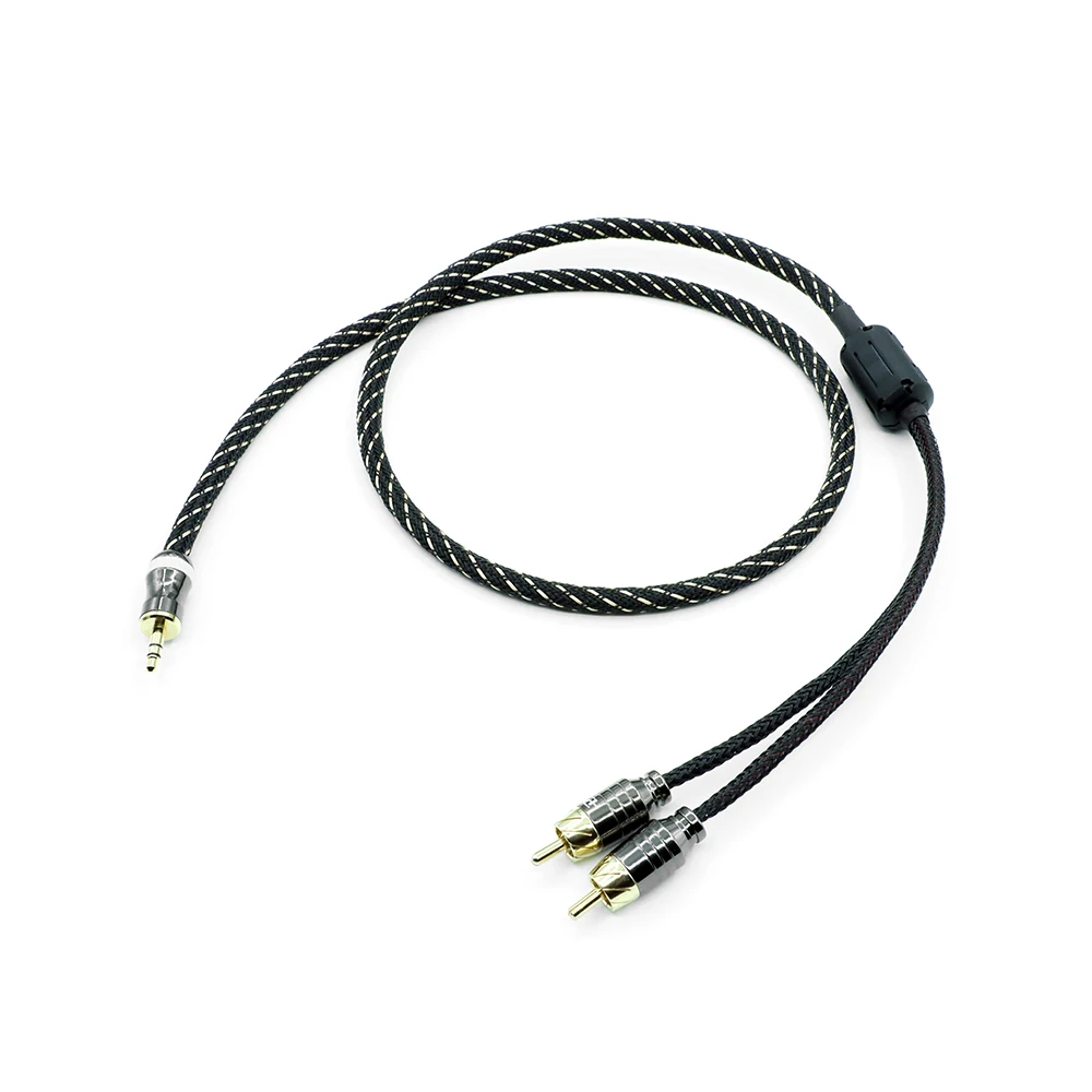 HiFi Audio Amplifier cable of 3.5mm AUX to RCA Plug Connector JAPAN Signal wire JACK socket convert RCA plug