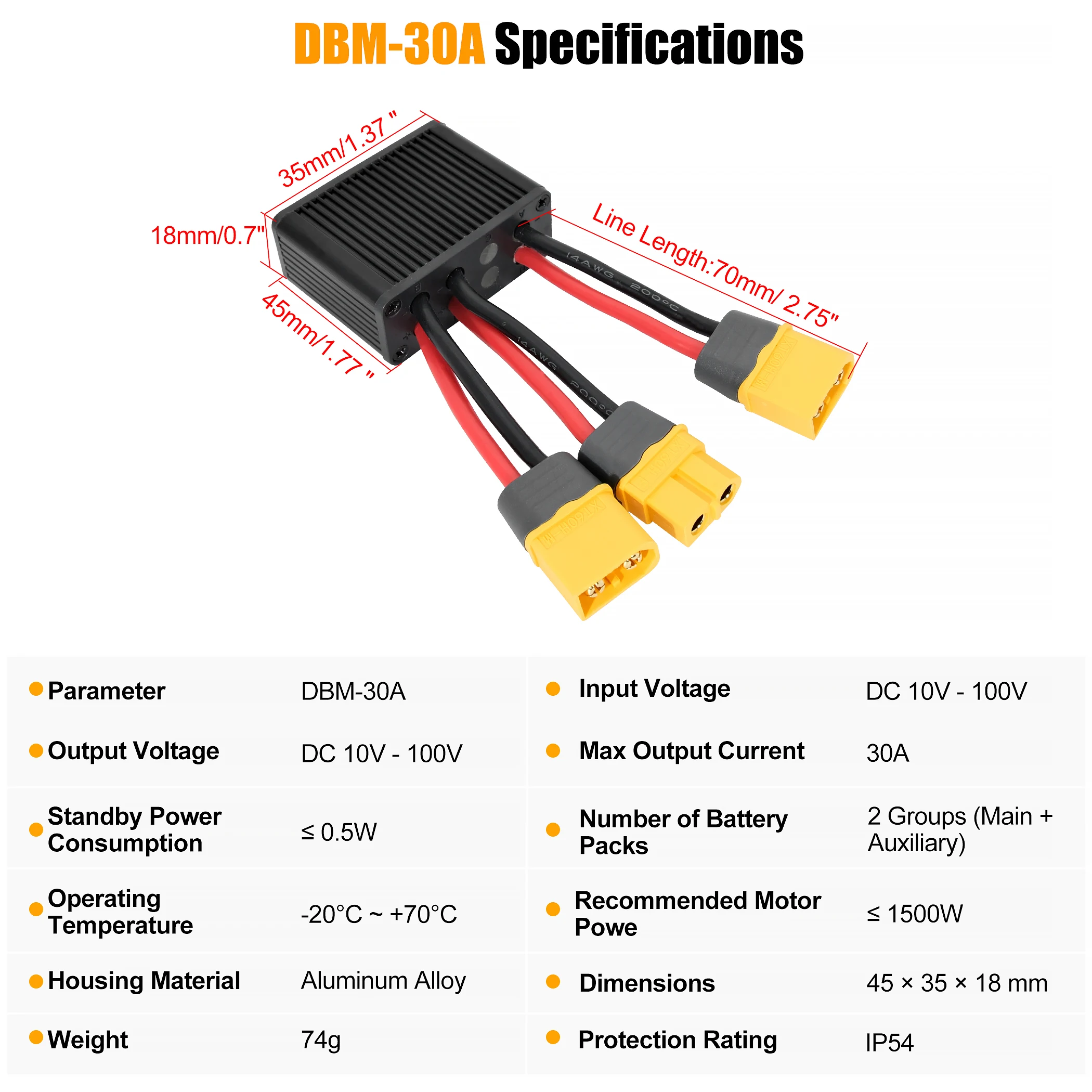 E-Bike Dual-Batterie-Balanciermodul: Adapter für gleichzeitige Verbindung, Dual-Batterie-Entladungskonverter für E-Bikes 30A/40A – Detail 4