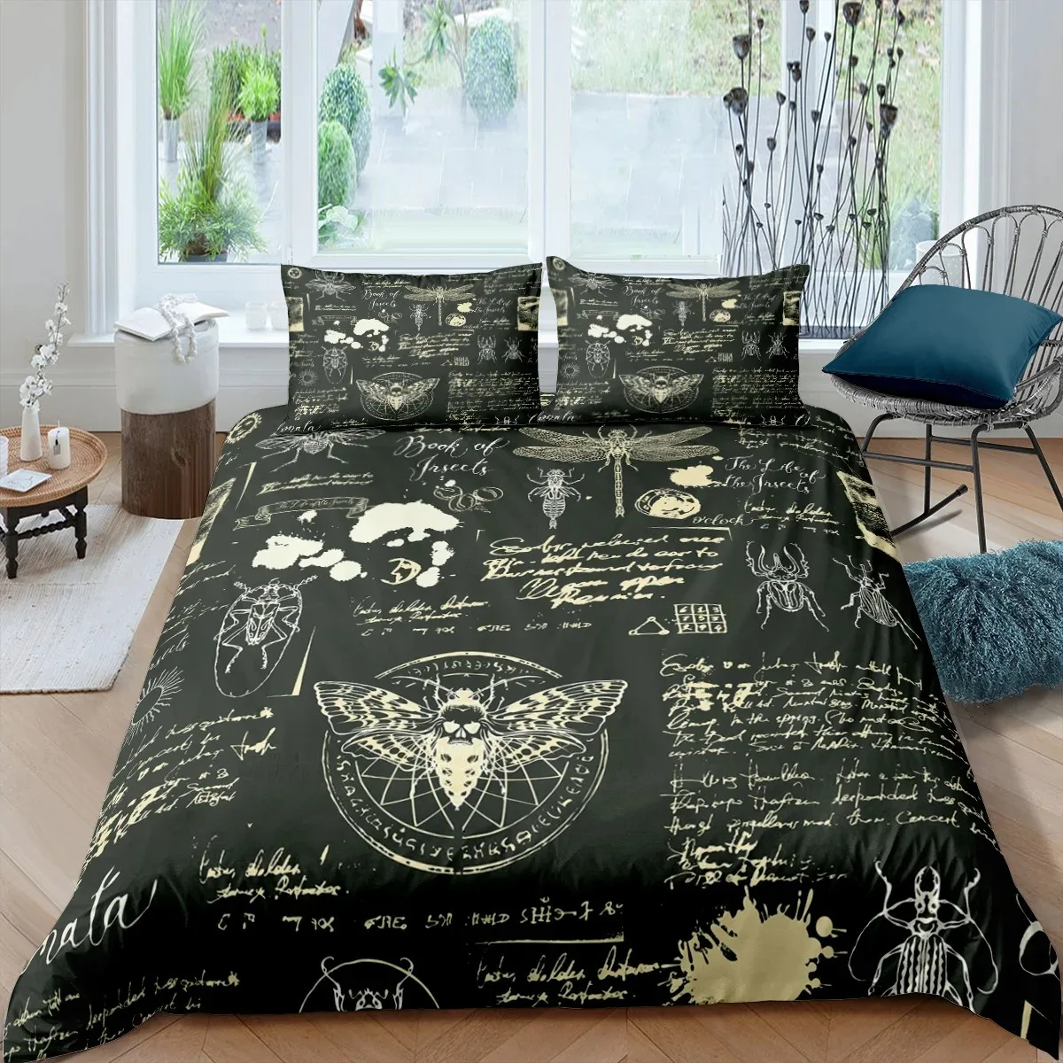 

Death Moth Bedding Set Butterfly Modern 3D Print Comforter Luxury Queen King Single Size Duvet Cover Set Home Decor Geometry