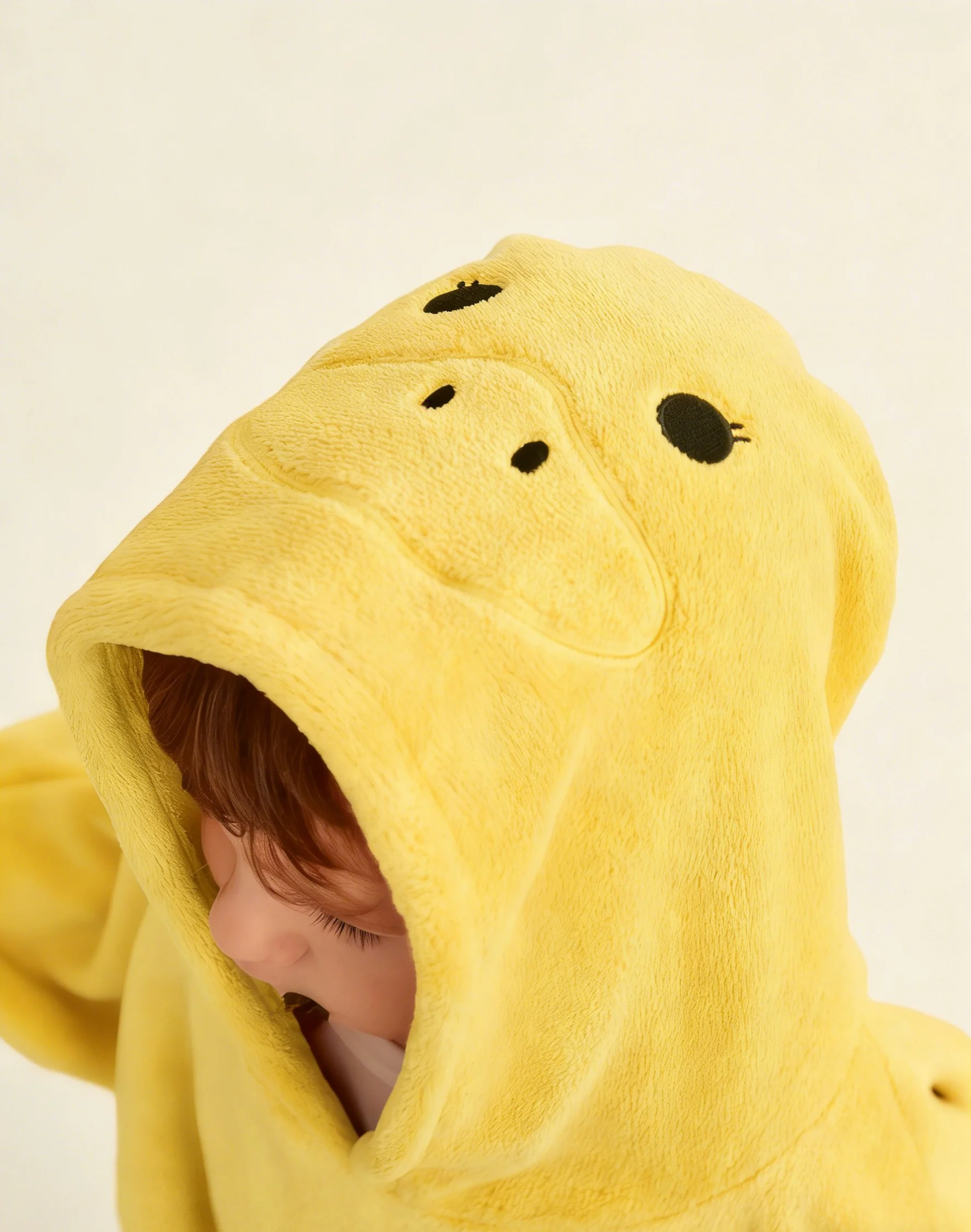 

1 шт. Мягкое и впитывающее детское банное полотенце с милым дизайном в виде желтой уточки