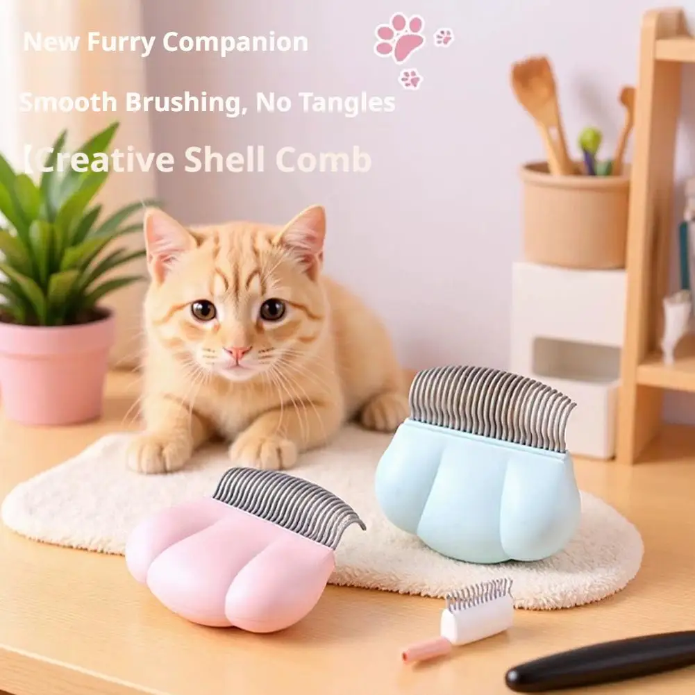Pet Massage Hair Removal Comb Shell Cat Comb for Long Hair Hair Removal Knotting Prevention Beauty Tool for Cats