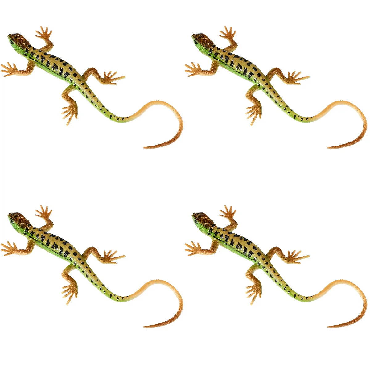 4 Count Tricky Toys Plastic Lizard Prop Early Education Animal Recognizing Model Simulation Outdoor