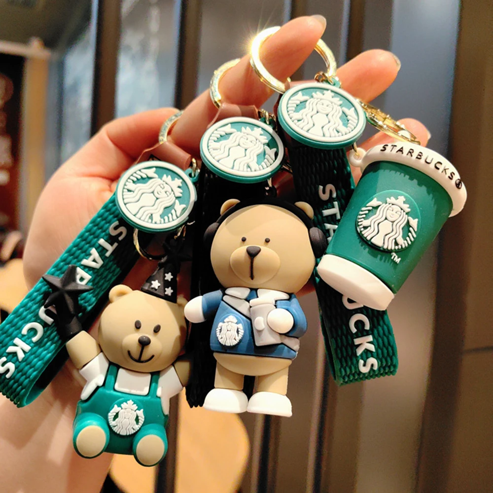 Star Coffee Keychain Milk Tea Cup Cartoon Three-dimensional Doll Car Keychain Pendant Baby Grabber Small Gift Wholesale