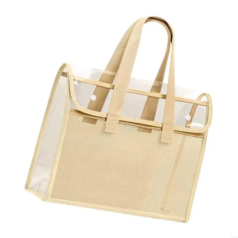 

Y5LB Clear PVC Document Carrying Case Water Resistant Portable File Organiser Bag For Office Professional Teachers Students