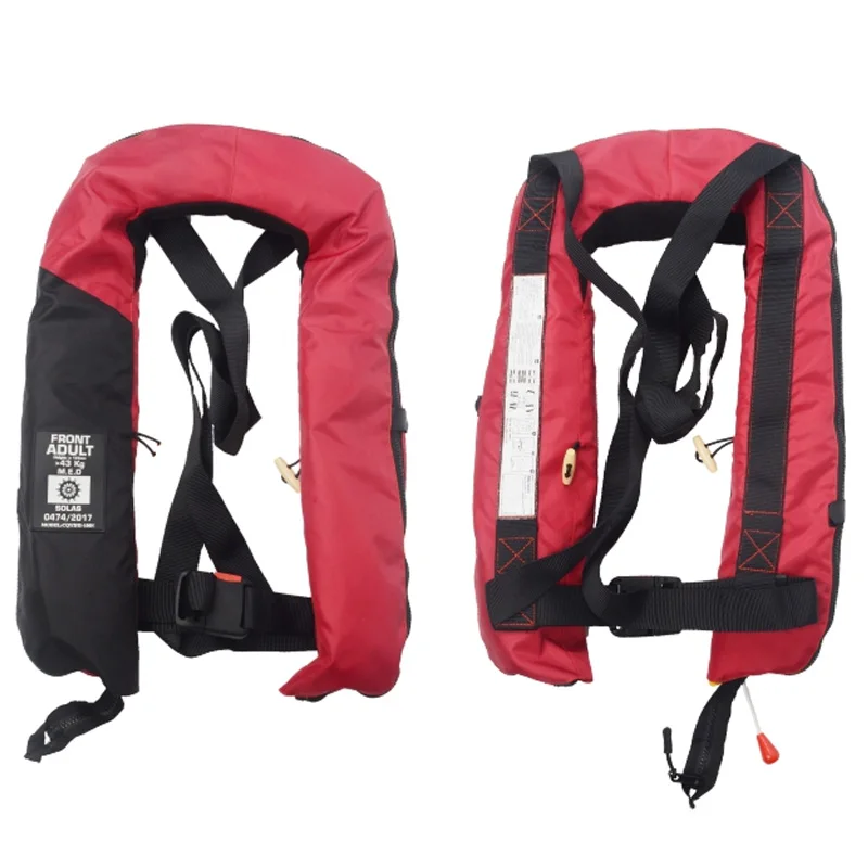 Manual Auto Inflatable Life Fishing Vest Jackets, Marine Vest, Double Chambers, Large Buoyancy, CE, SOLAS Approved