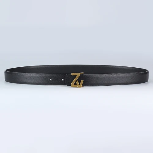 Imagen 2 del producto Cinturón de marca de cuero Reversible de 25mm de ancho de lujo, cinturón de diseño para mujer y niña, cinturón elegante para vestido, cinturón de fiesta para pantalones vaqueros