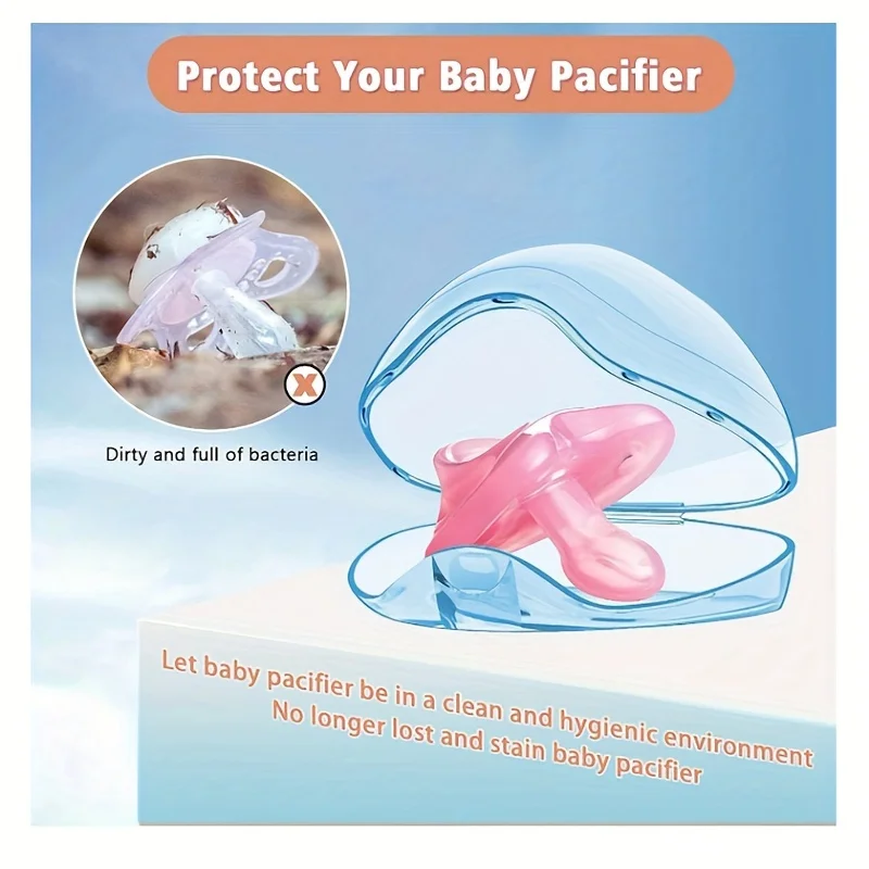 Étui de rangement pour sucette pour bébé, étui hygiénique en plastique, portable, anti-poussière, adapté au 03 ou à la sortie, 2 pièces