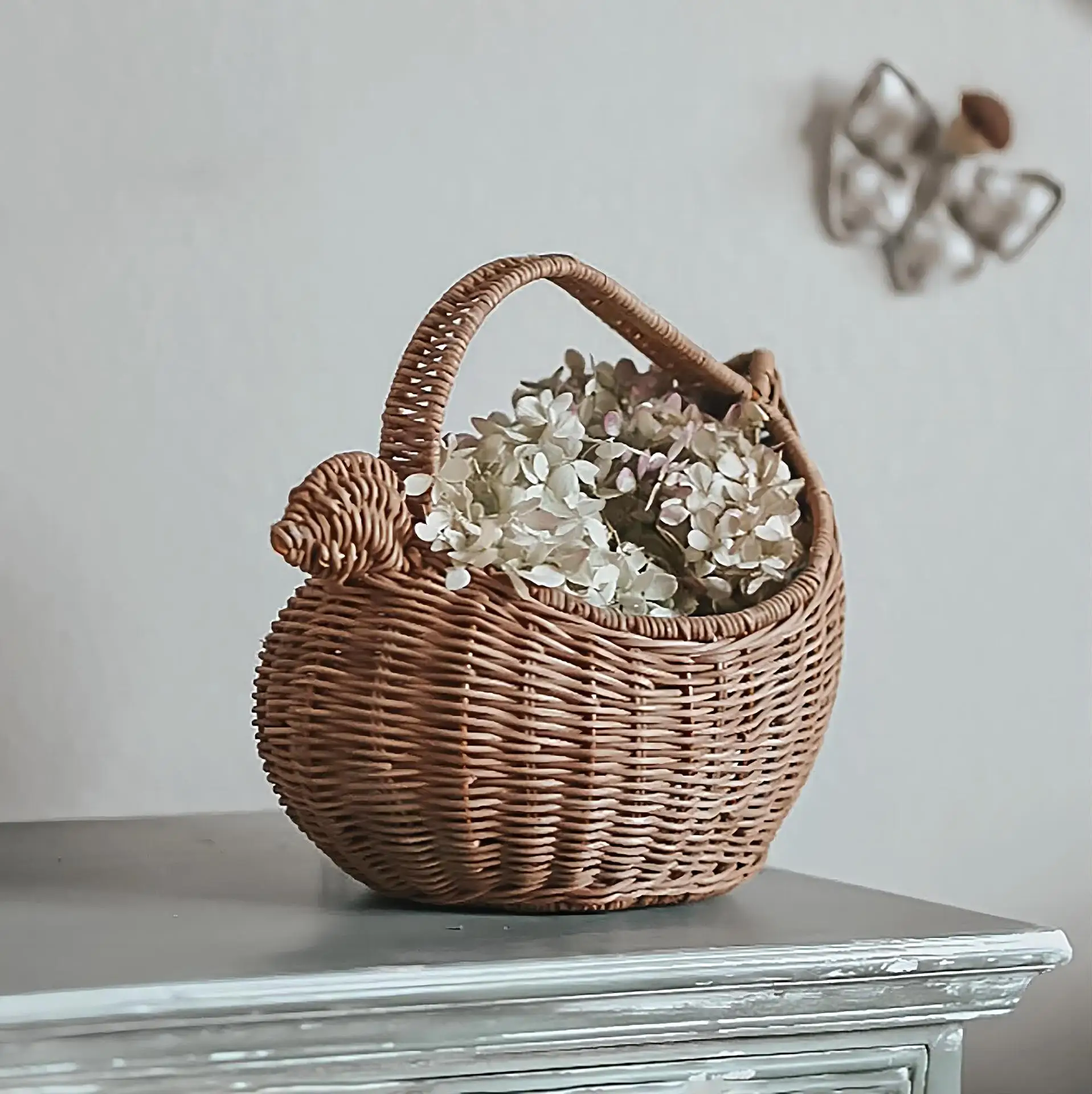 Nordic Rattan Storage Basket Handwoven Woven Straw Container Sunday Market Shopping Fruit Veggie Organizer Eco Gift Home Decor