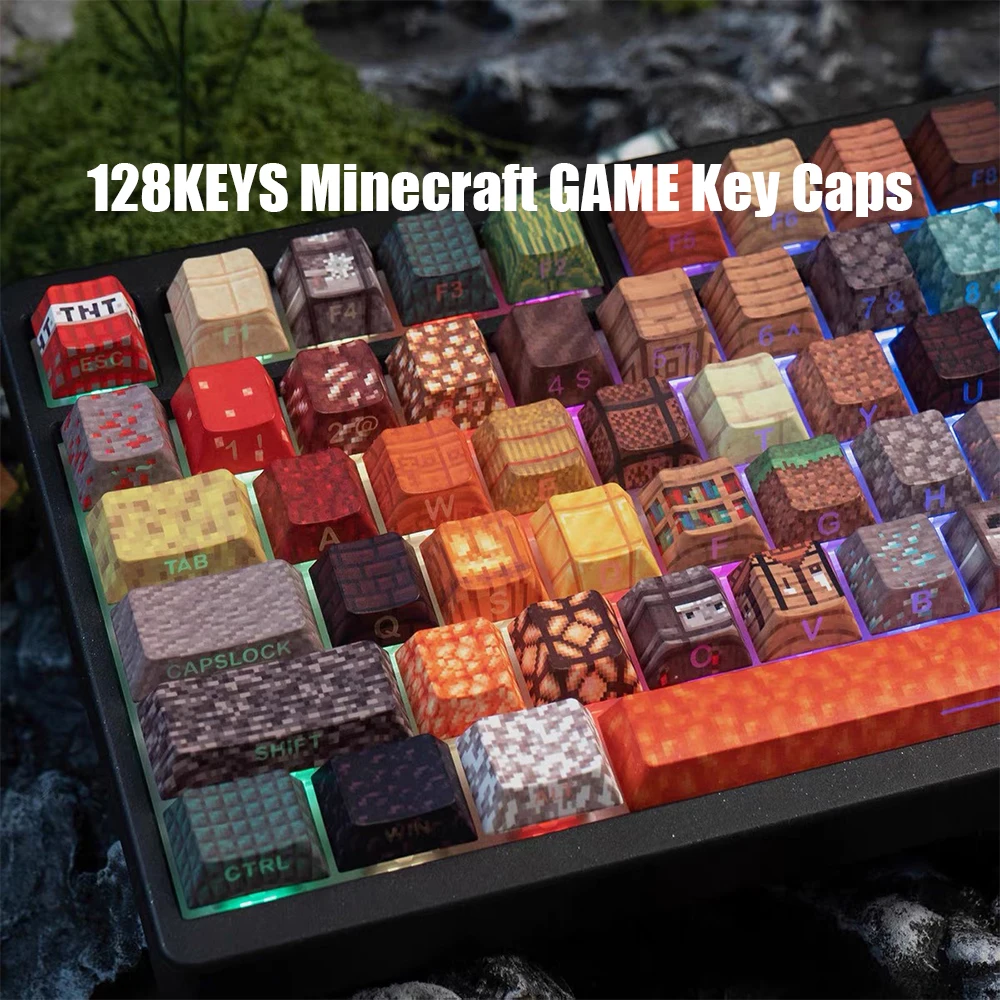 

World Game Keycaps cherry Profile 128 keys Double Shot Side carving PBT Key caps For Wooting Cherry MX Mechanical Keyboard