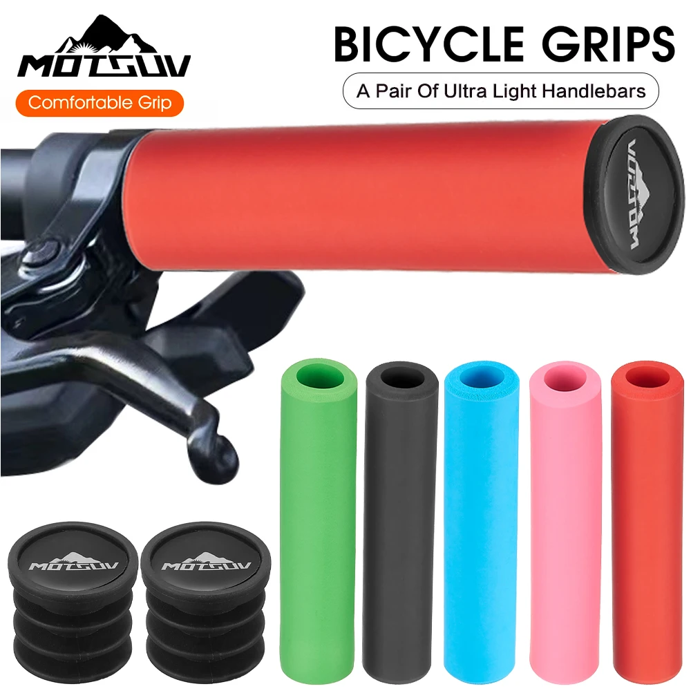 MOTSUV-Ultra Light Silicone Handlebar, Bicycle Grips, Cycling Grip Cover Part, High Density, MTB, Anti-Slip